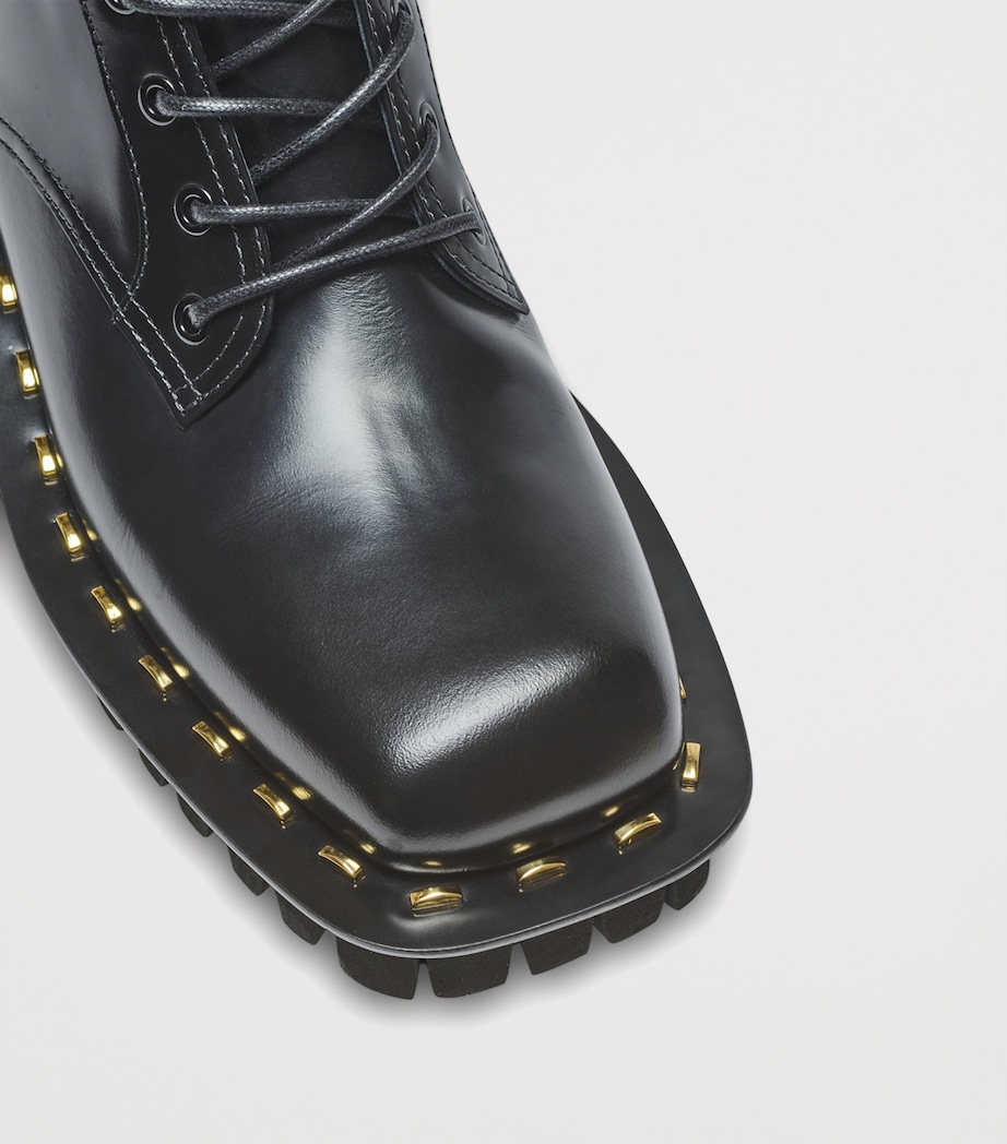 Glazed Leather Army Boots 0PA NOIR Image 8