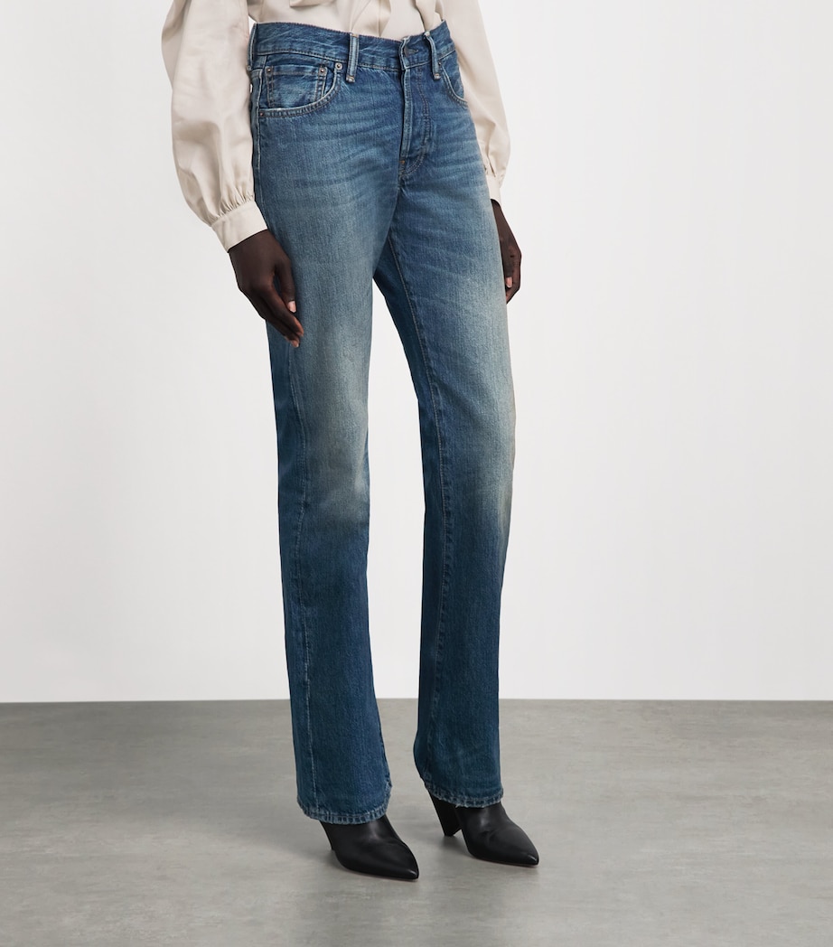 Acne Studios Womens Mid-Rise Straight Jeans Blue Image 4