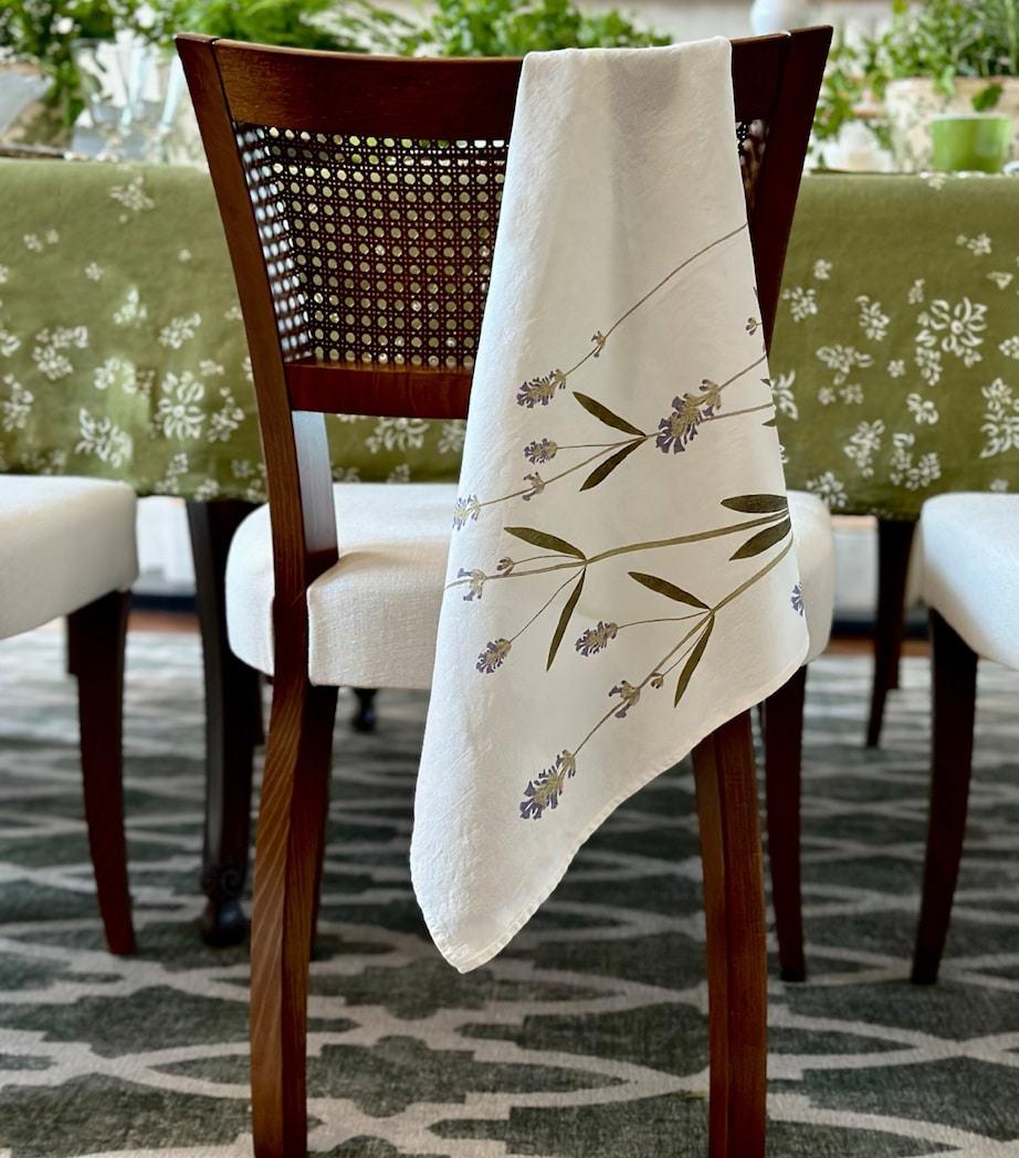 Set of 6 Linen Tisane Herb Garden Napkins (50cm x 50cm) GREEN Image 4