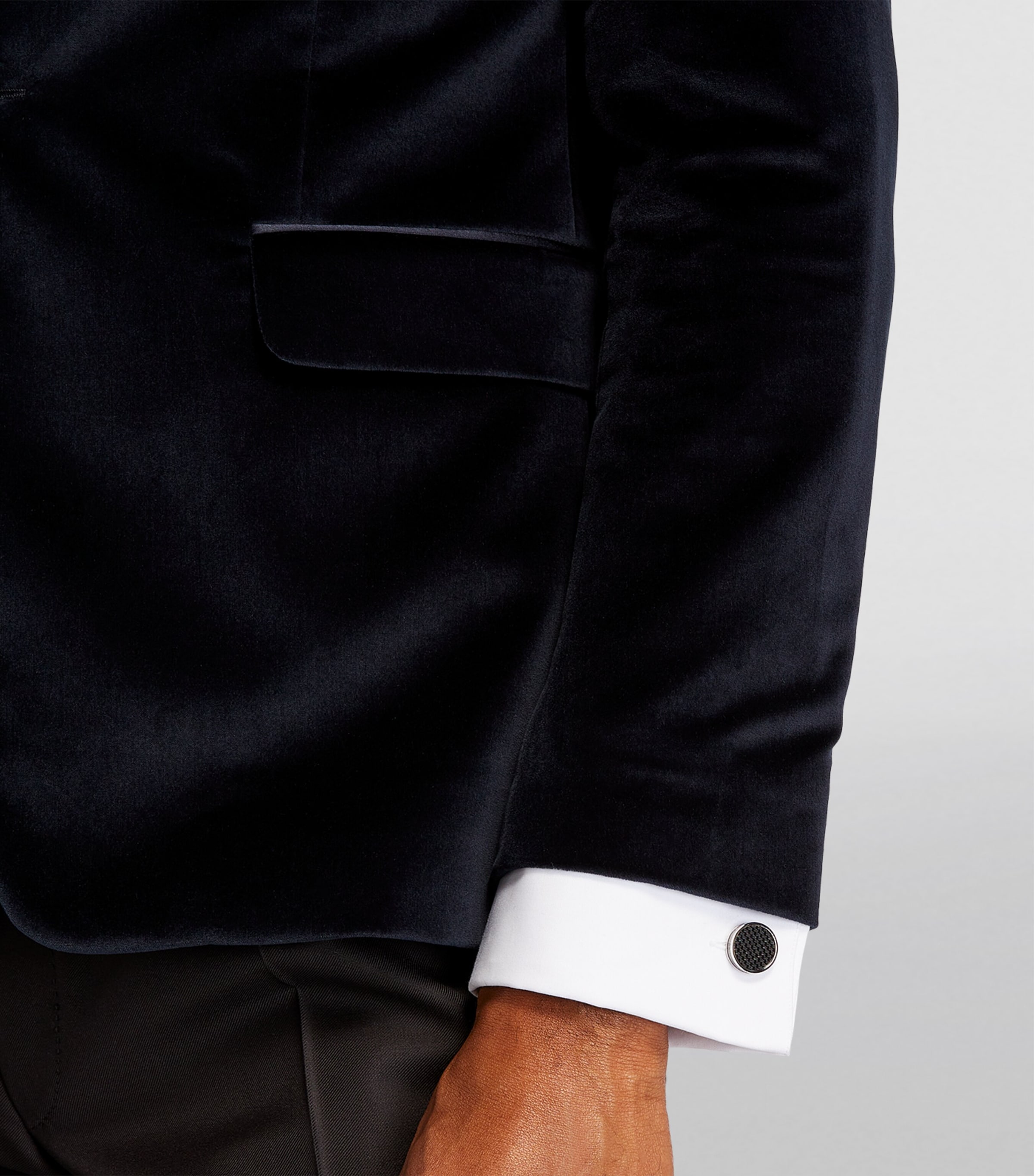 Tateossian Disc Cufflink Set Black Image 4