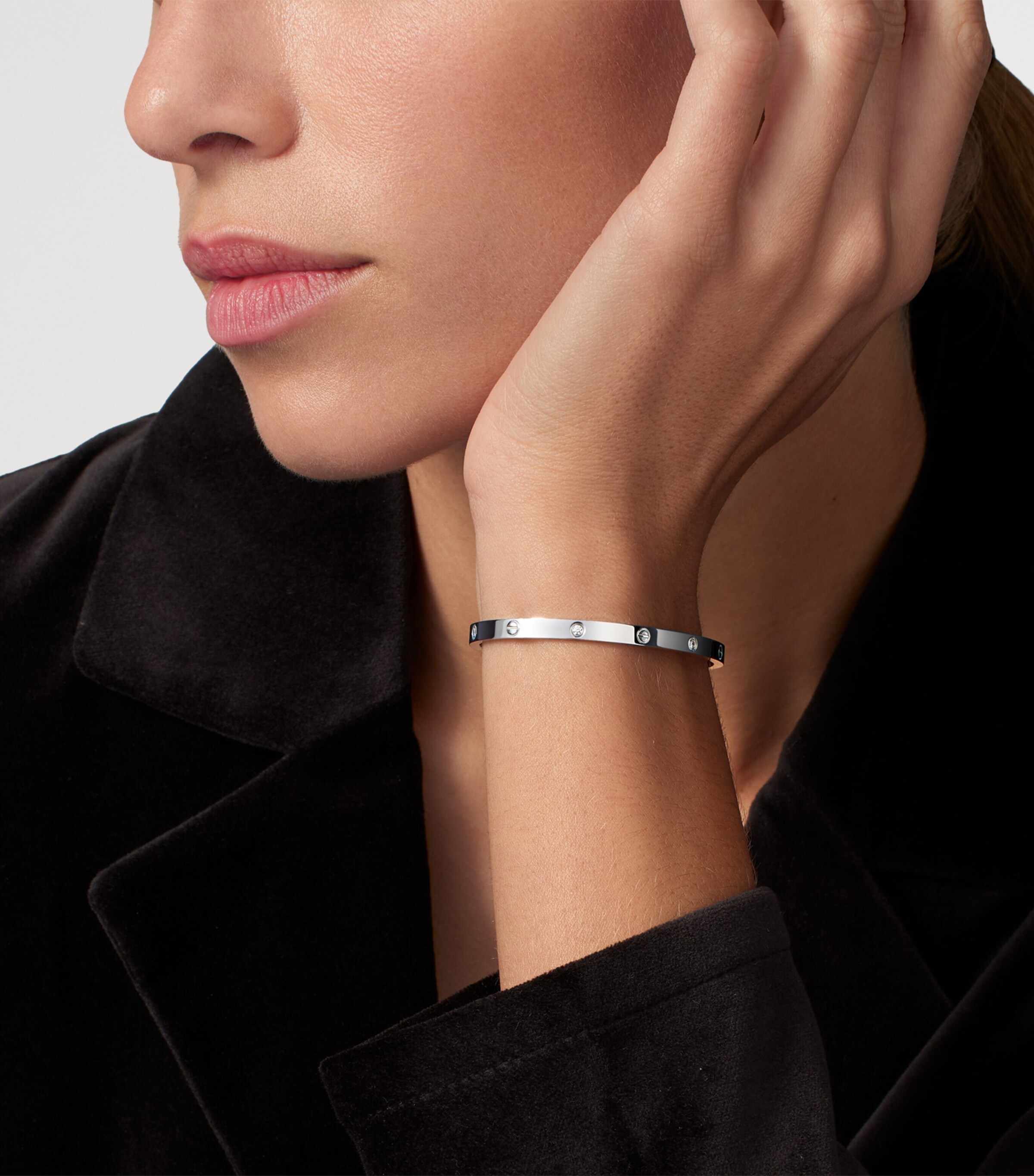 Cartier Small White Gold and Diamond LOVE Bracelet White Gold Image 10