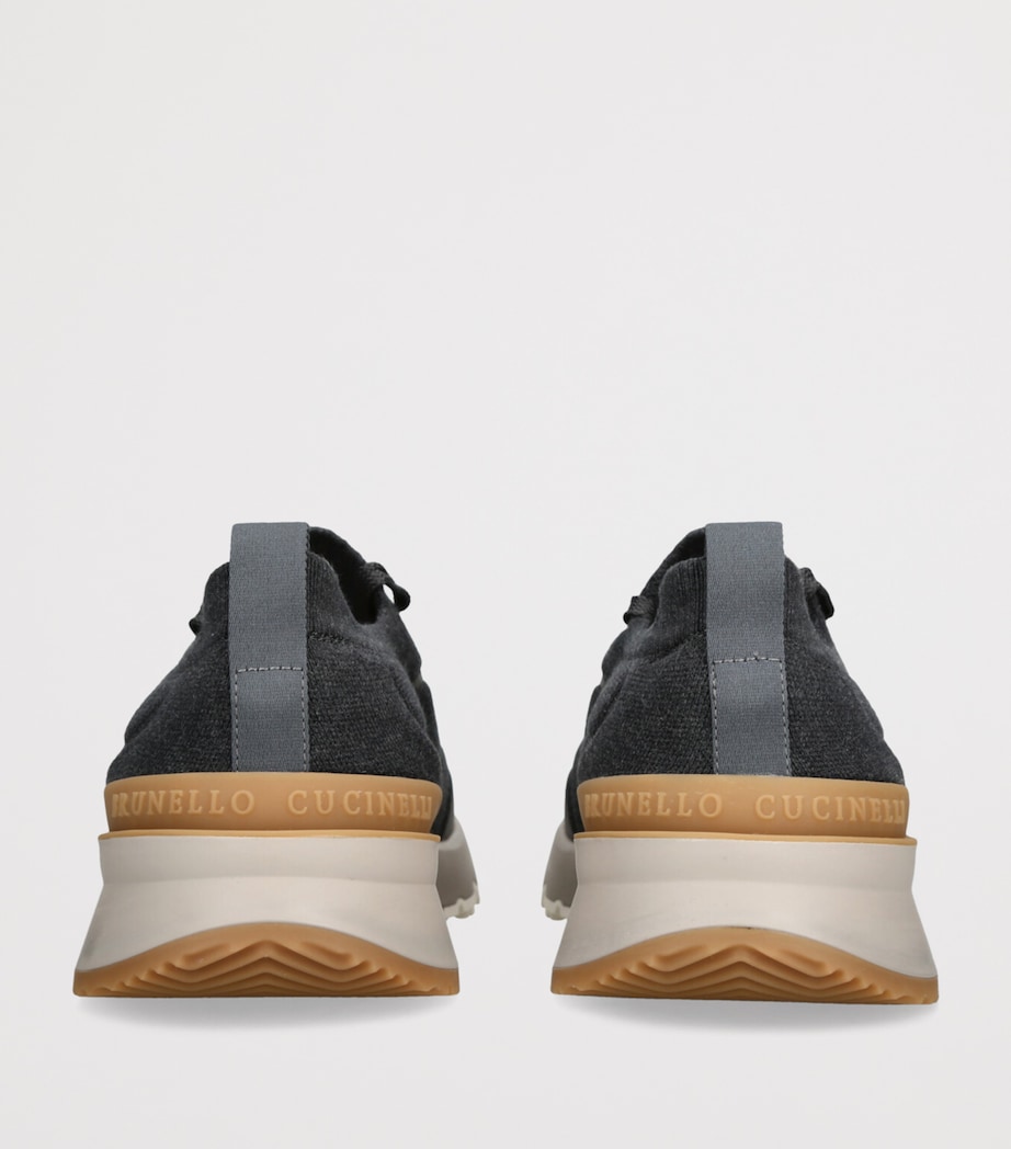 Cotton Knitted Runner Sneakers NAVY Image 2