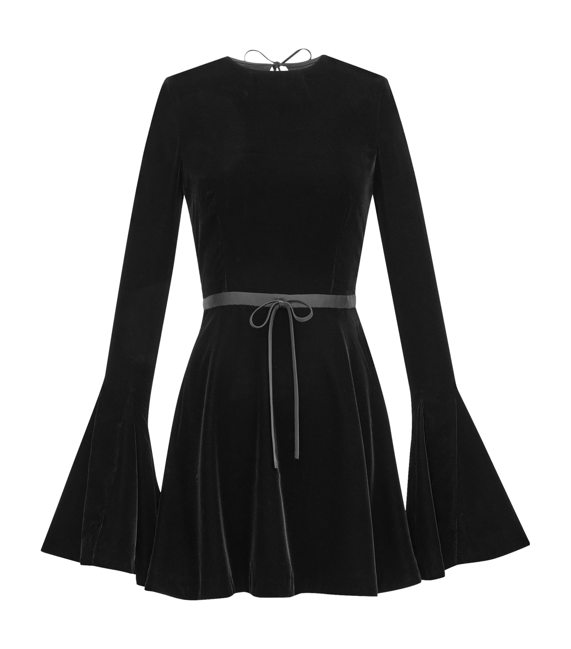 Shop Saint Laurent Velvet Mini Dress In Black