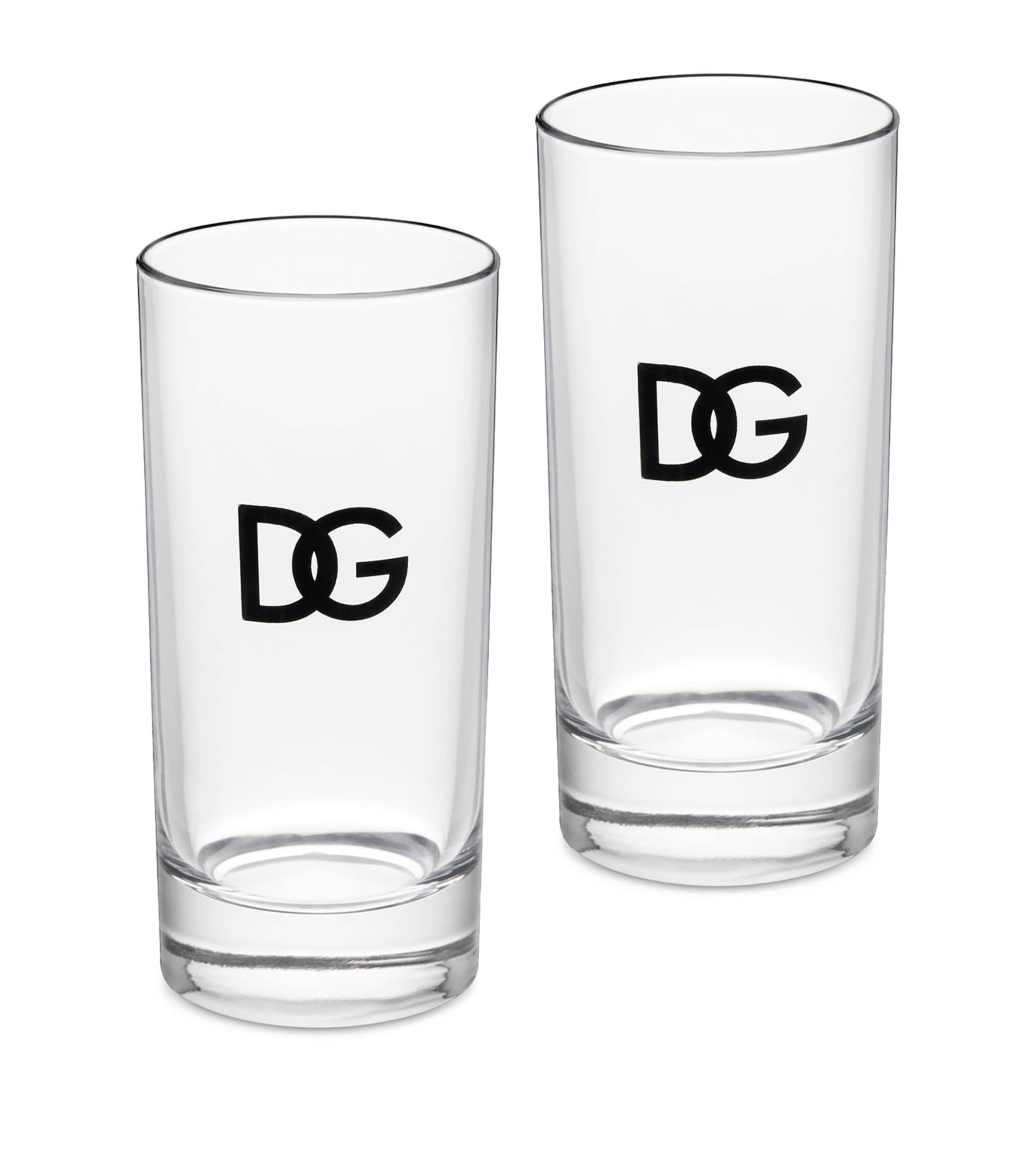 Shop Dolce & Gabbana Casa Set Of 2 Dg Millennials Logo Glasses