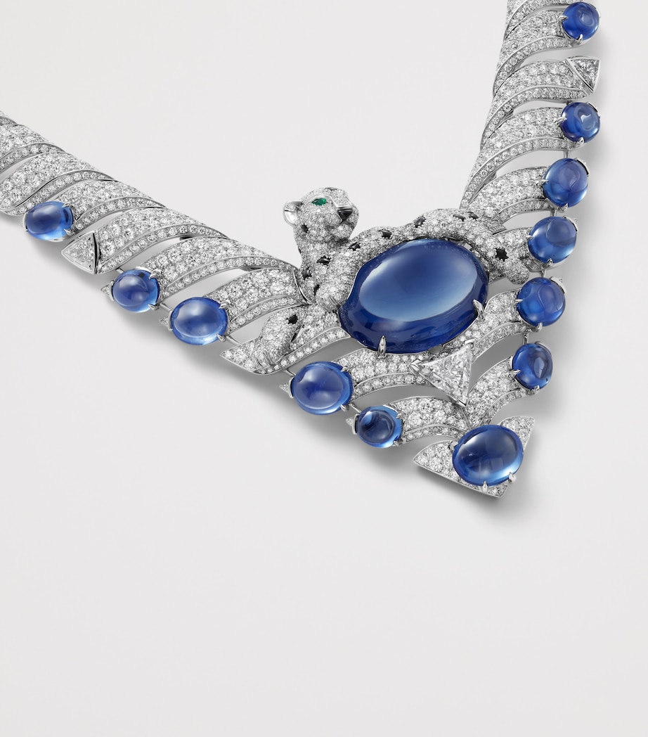 Cartier White Gold, Diamond and Sapphire Panthère Kentia Necklace White Gold Image 3
