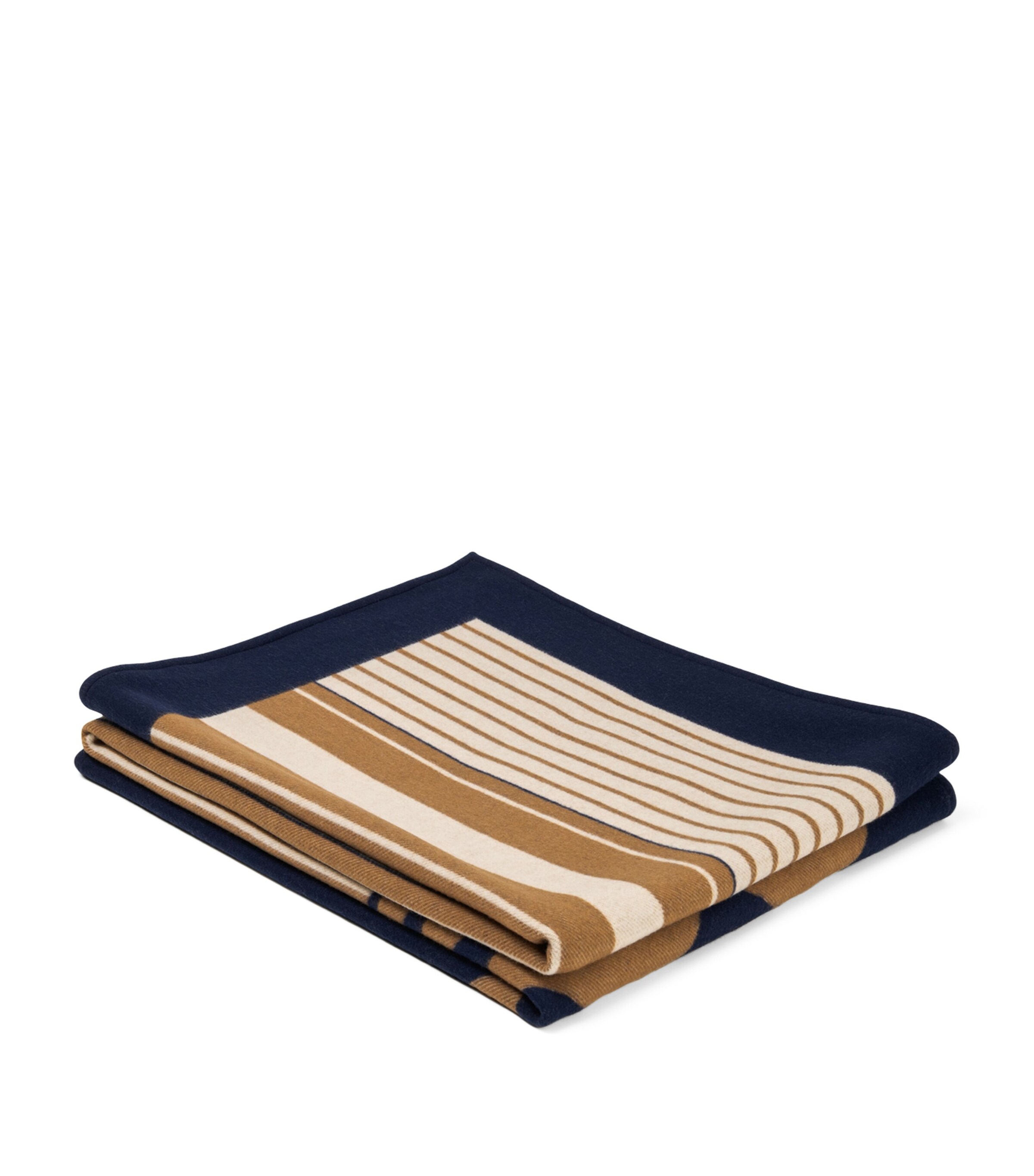 Frette Wool-Cashmere Deco 002 Throw (135cm x 220cm) Blue/cream Image 3