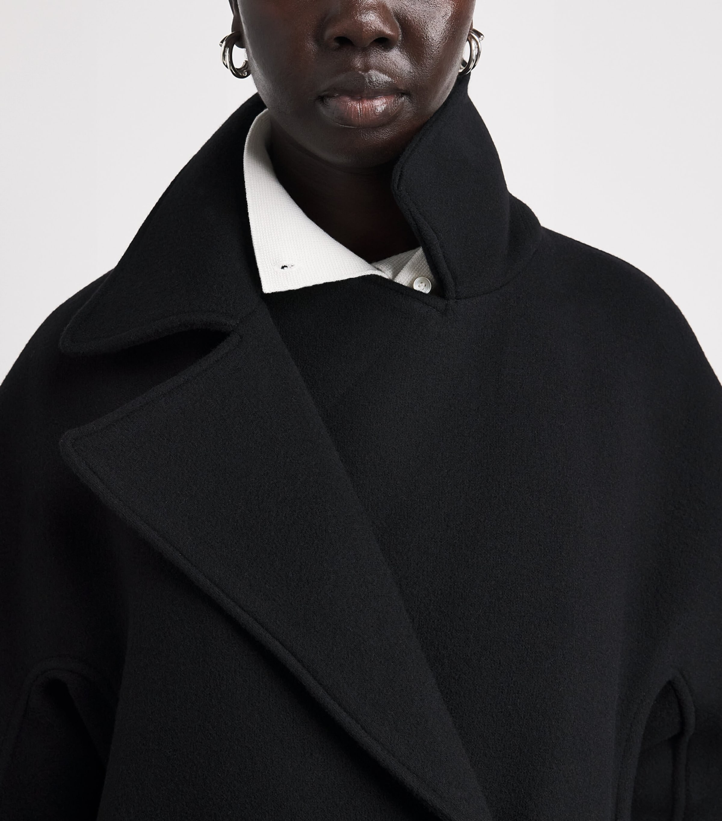 Toteme Womens Recycled Wool-Blend Peacoat Black Image 3
