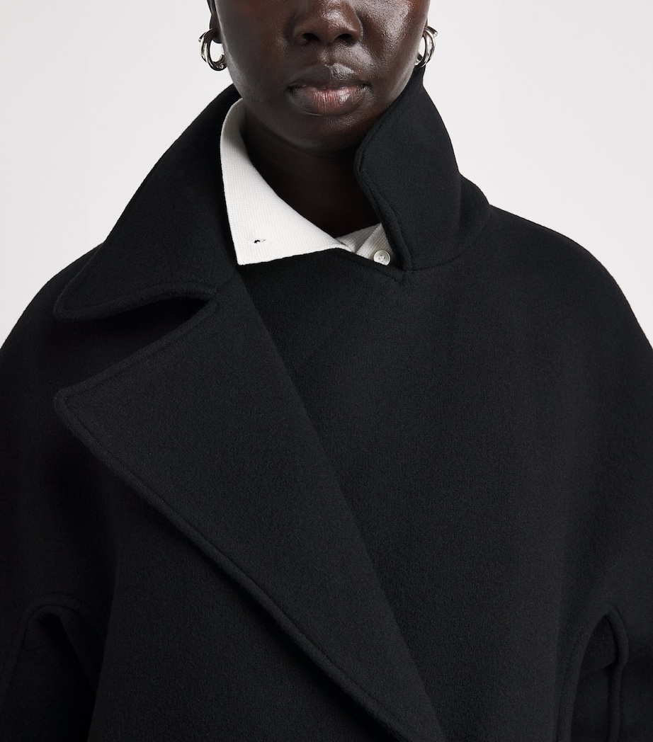 Toteme Womens Recycled Wool-Blend Peacoat Black Image 3