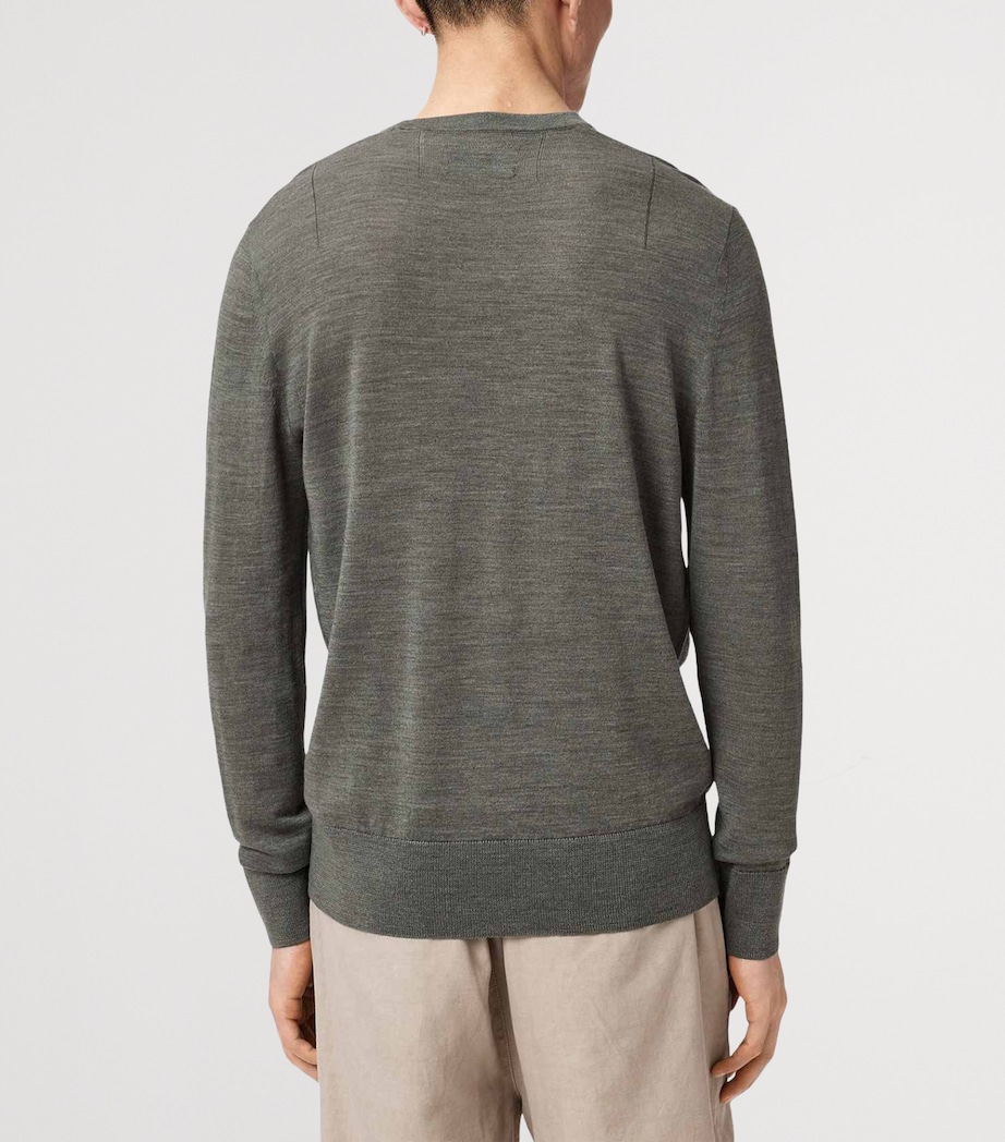 AllSaints Mens Merino Wool Slim Mode Sweater Maple Green Image 6