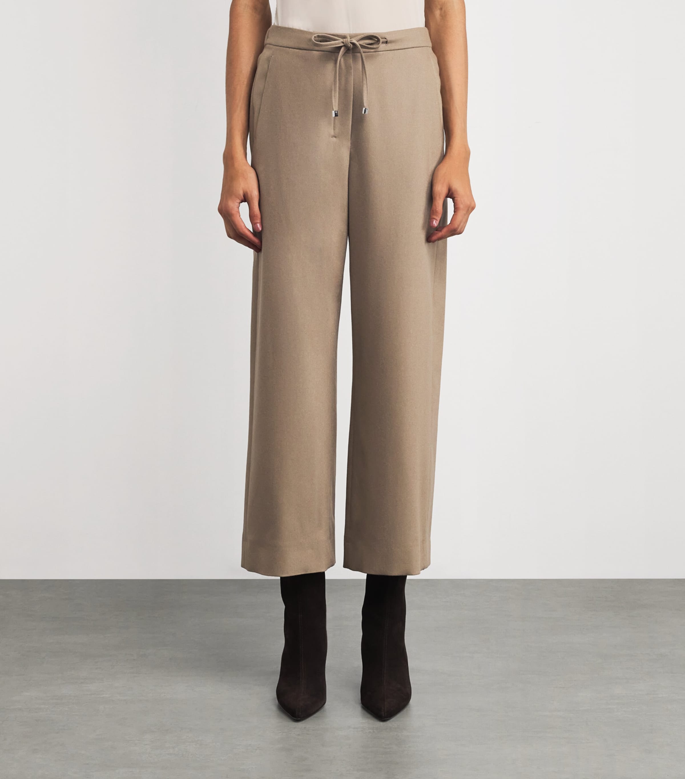 Stretch-Wool Drawstring Trousers BISCUIT Image 3