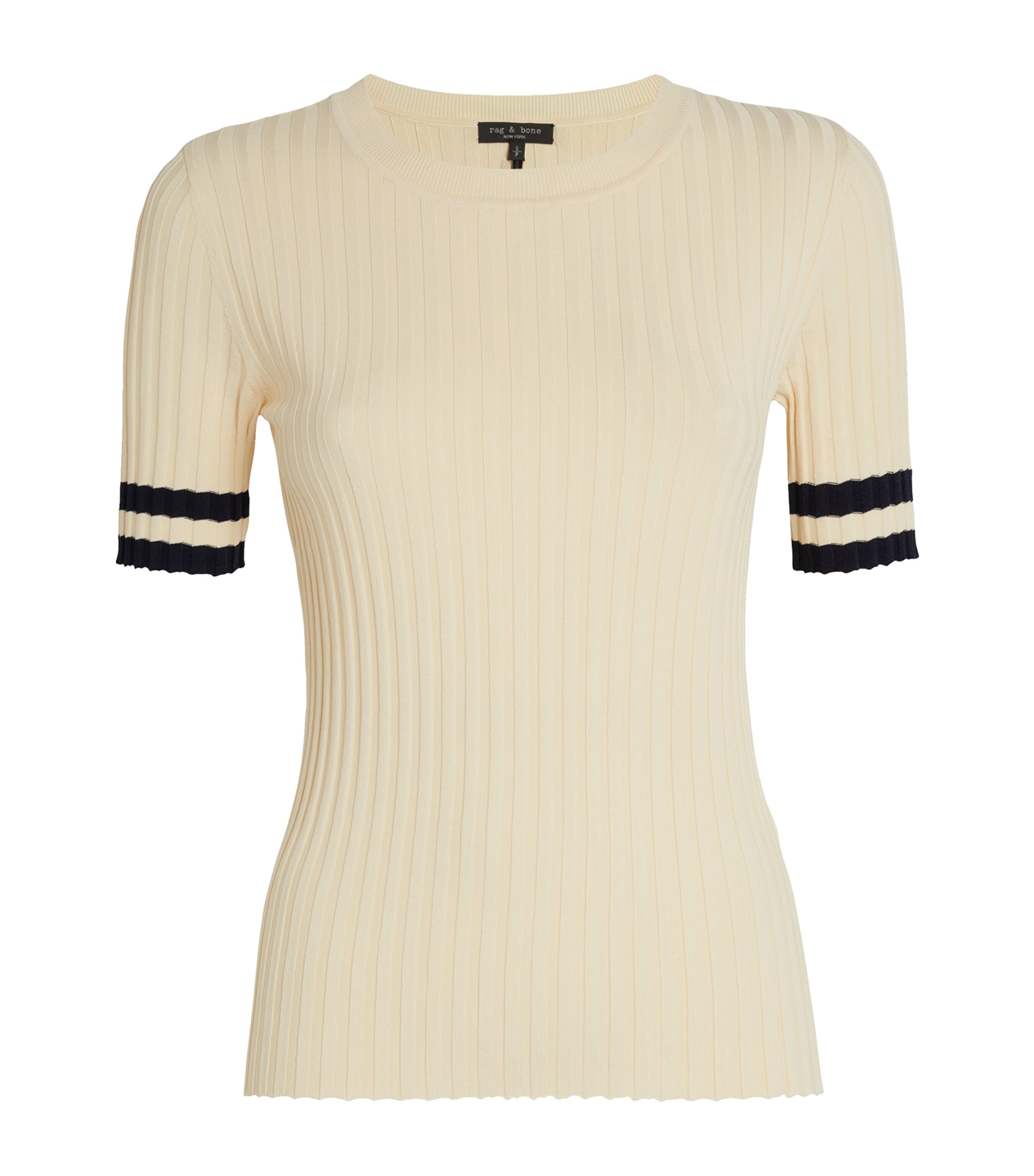 Shop Rag & Bone Knitted Madison T-shirt In Ivory