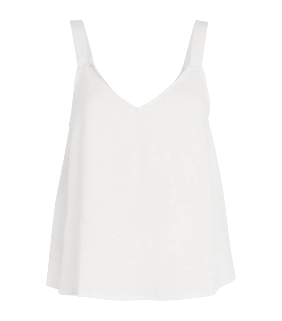 Linen-Blend V-Neck Cami Top OFWHT OFF WHITE Image 1
