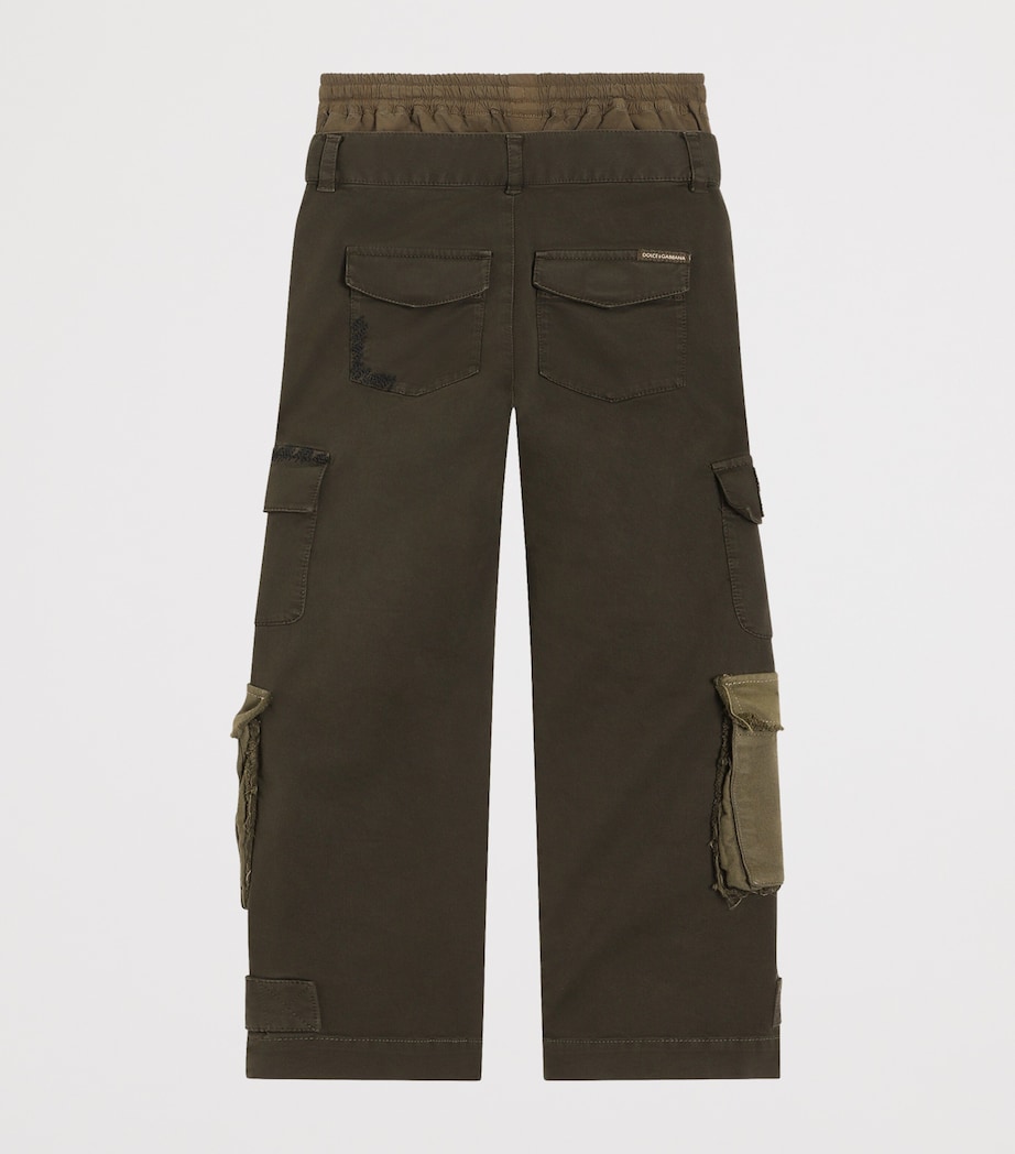 Dolce&Gabbana Kids Gabardine-Canvas Cargo Trousers (8-12+ Years) Combined Colou Image 2