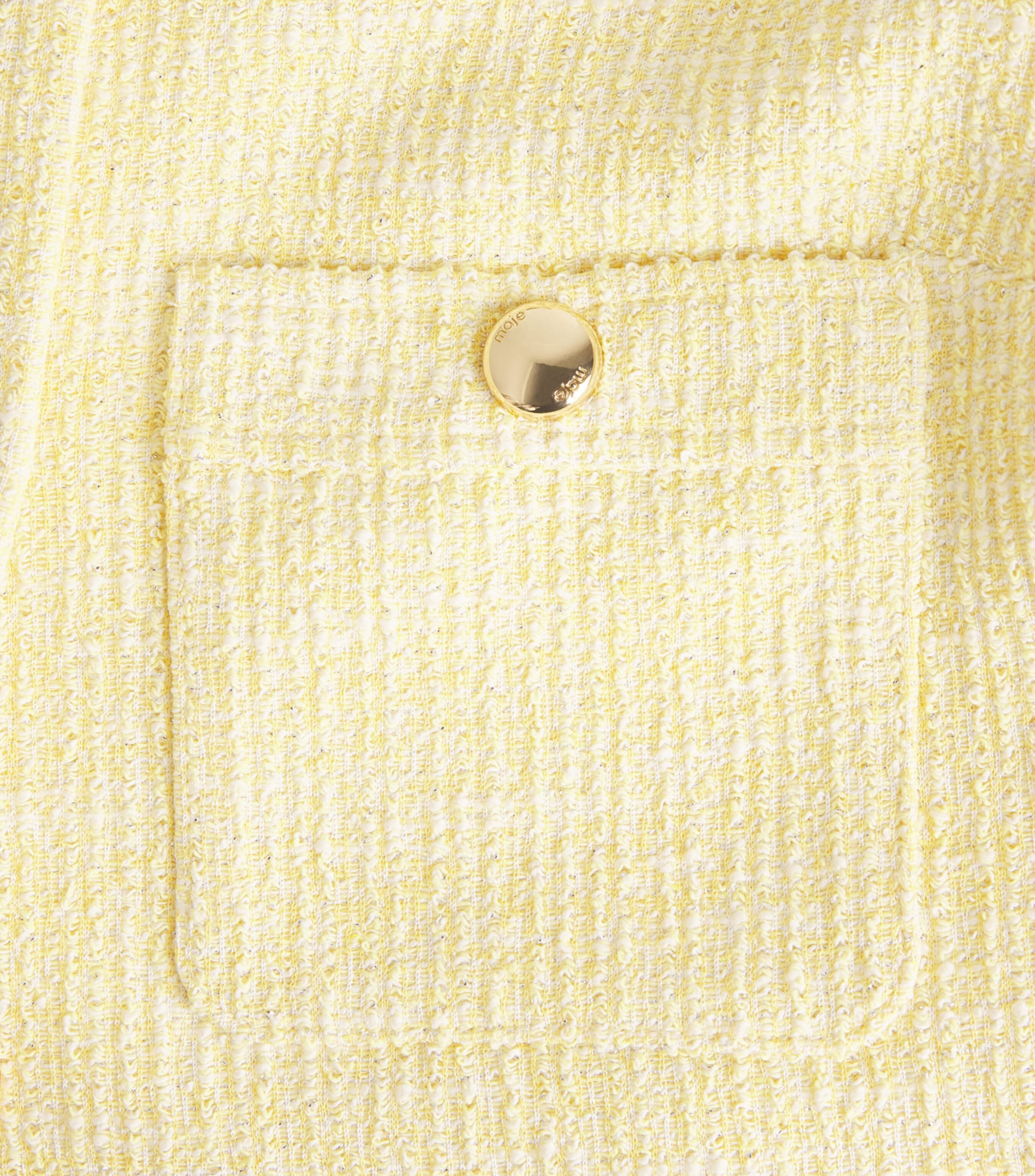 Tweed Cropped Jacket PALE YELLOW Image 6