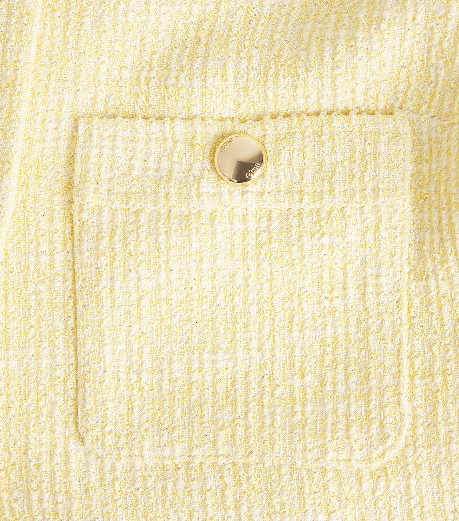 Tweed Cropped Jacket PALE YELLOW Image 6