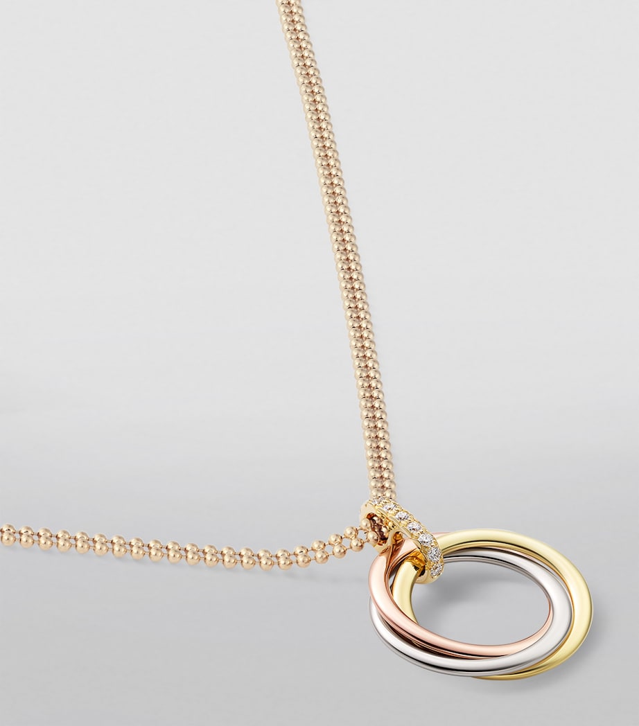 White, Yellow, Rose Gold and Diamond Trinity Necklace MIXED GOLD Image 2