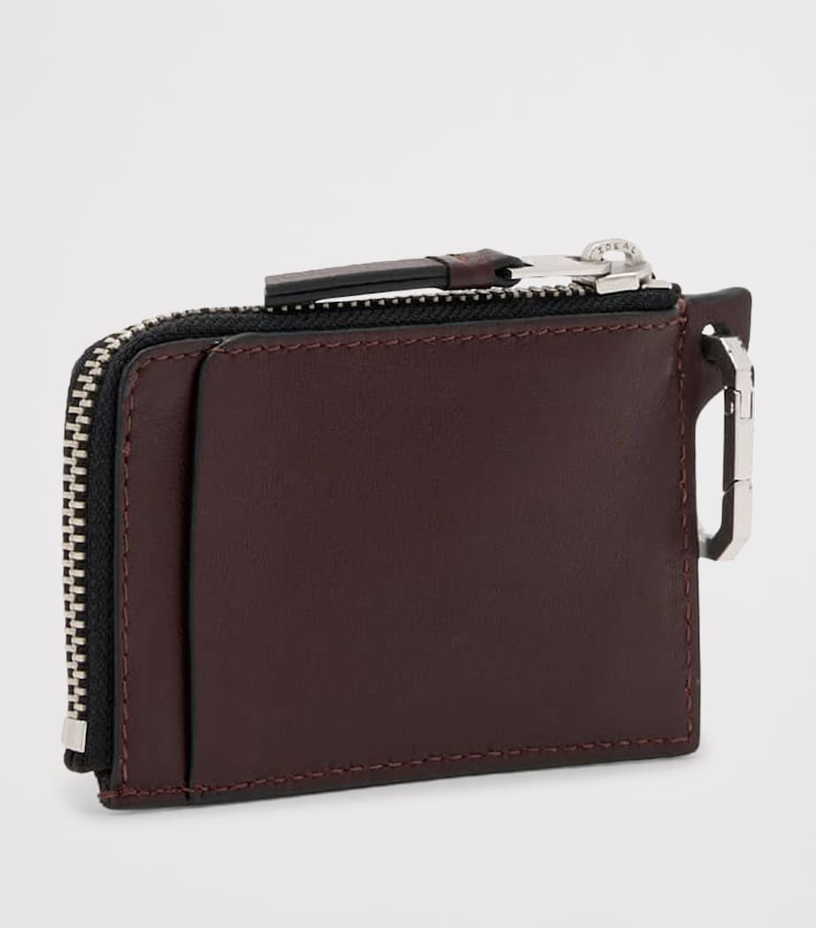 AllSaints Leather Remy Wallet Burgundy Red Image 3