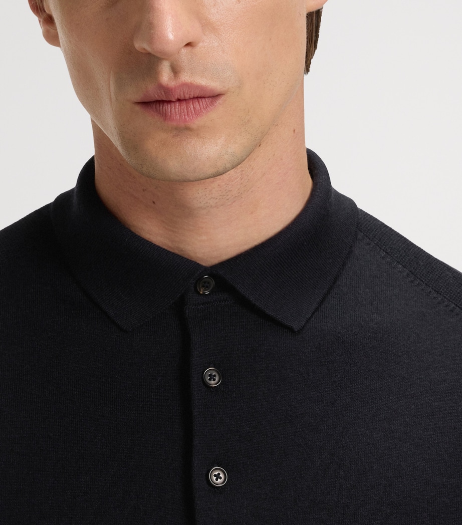 BOSS Mens Wool-Silk-Cashmere Polo Sweater Image 5