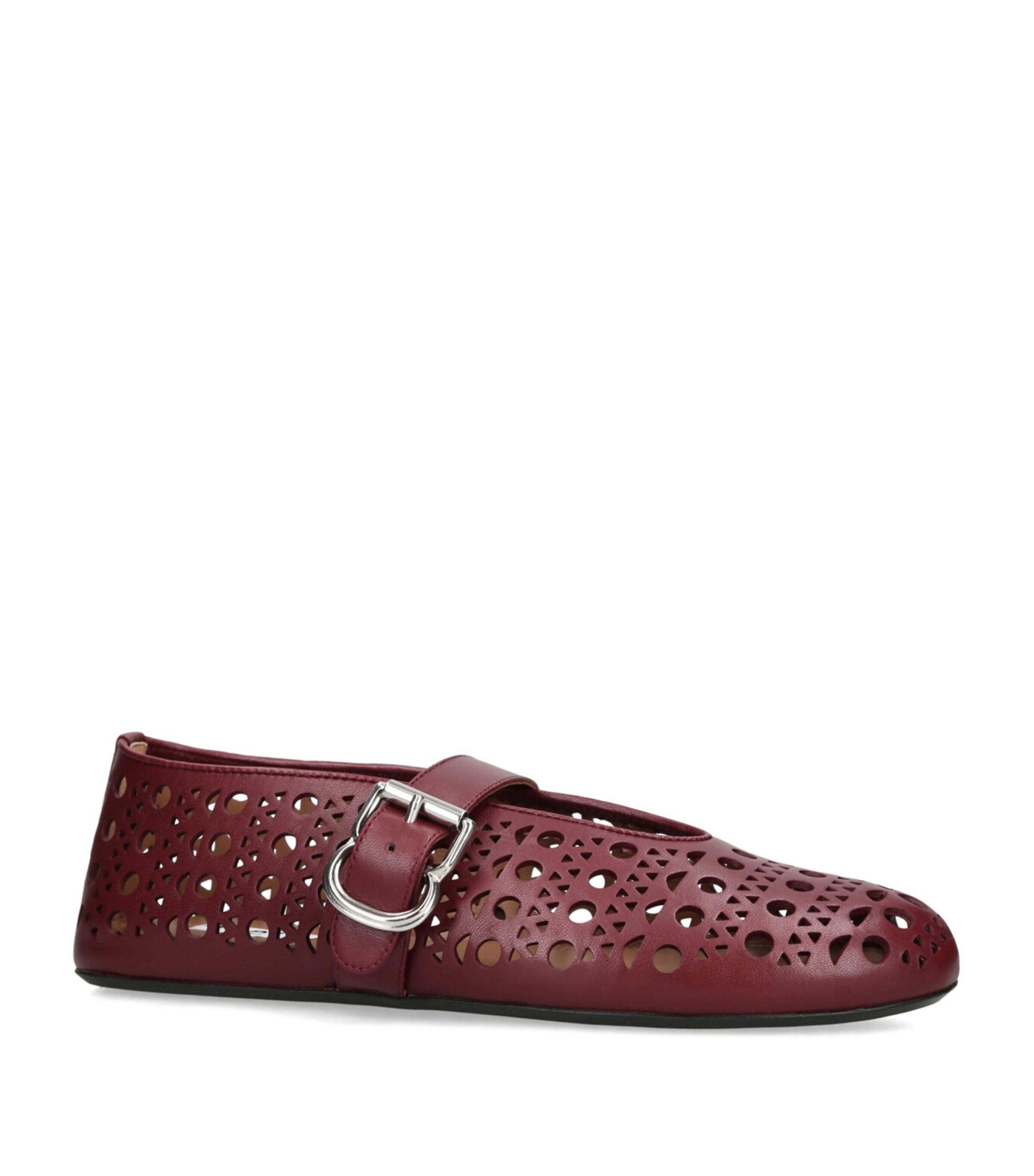 Alaïa Leather Vivienne Ballet Flats Wine Image 3