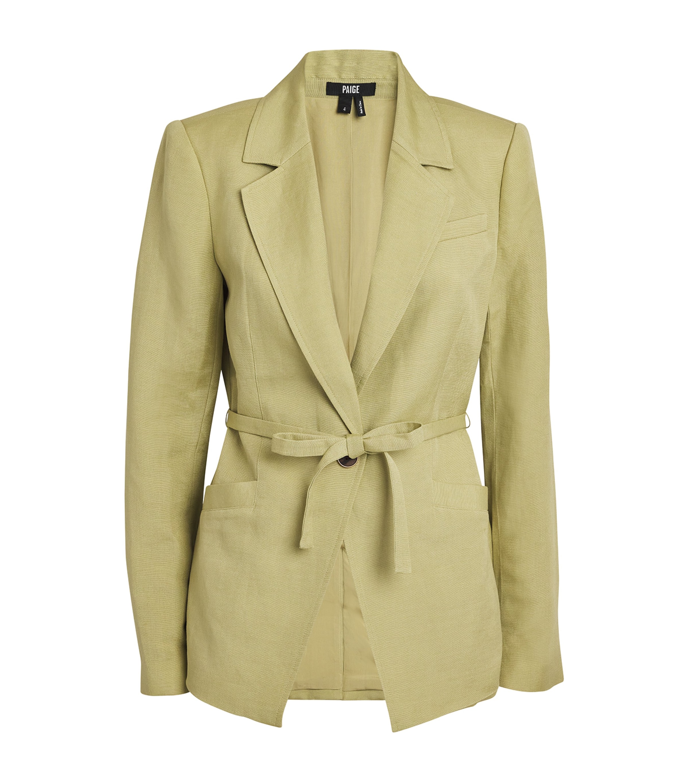 Paige Linen-blend Genova Blazer In Green