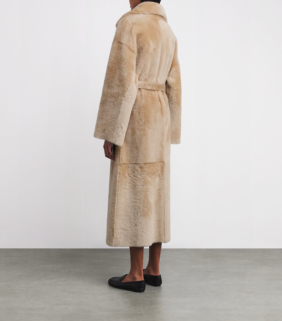 Shearling-Leather Reversible RIEN coat SAND Image 4