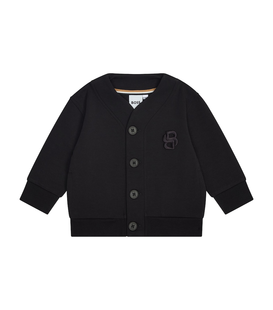 Double Monogram Cardigan (3-18 Months) BLACK Image 1