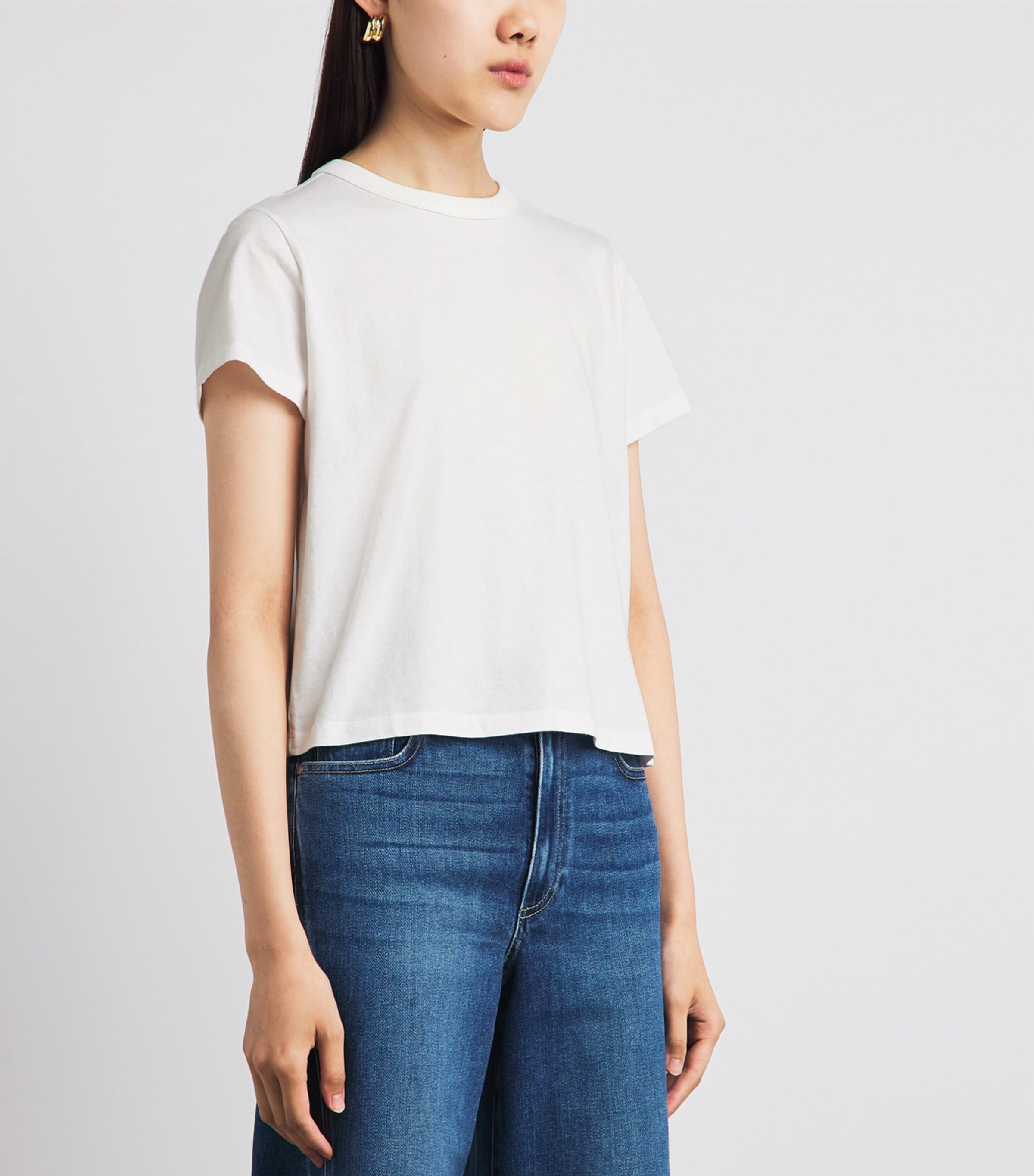 PAIGE Womens Cotton Rhodes T-Shirt White Image 4