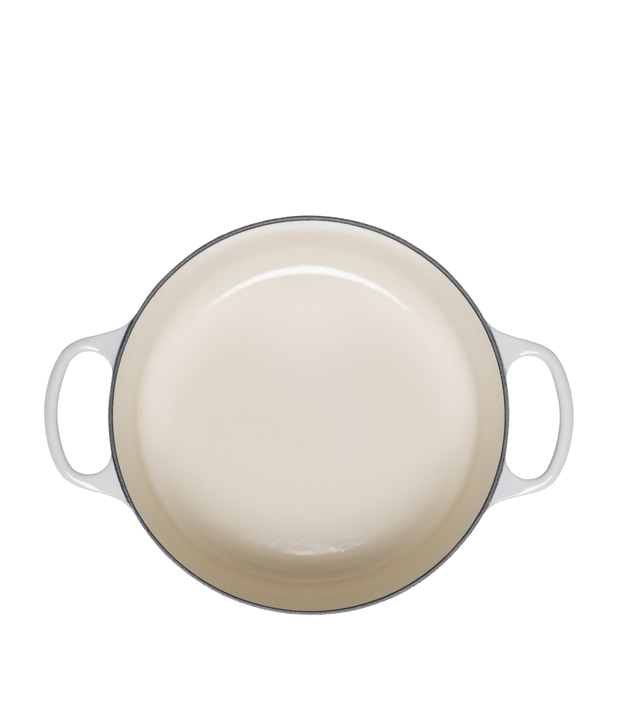 Cast Iron Round Casserole Dish (24cm) MERINGUE Image 2