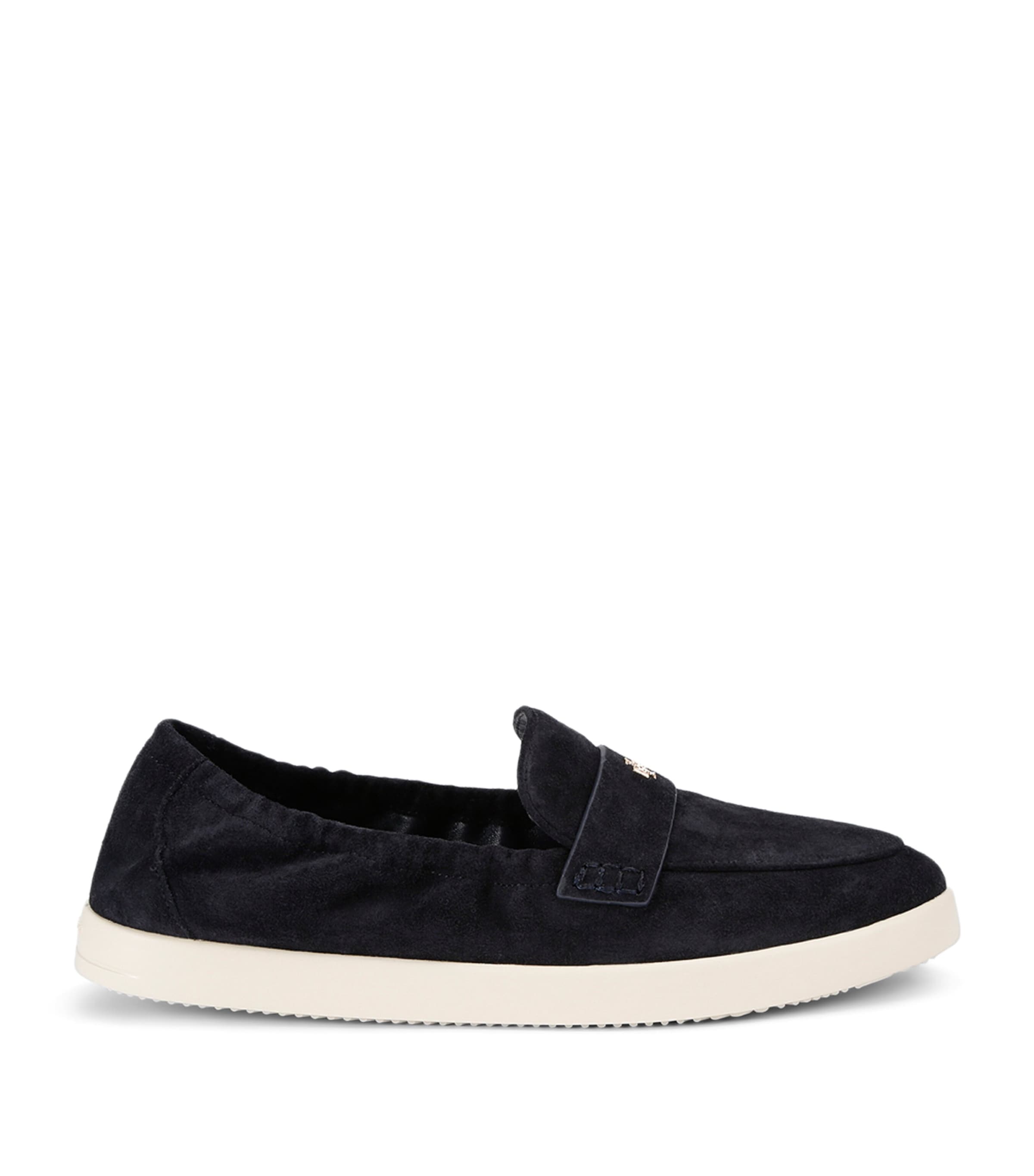Tory Burch Sporty Suede Slip-on Loafers In Blue