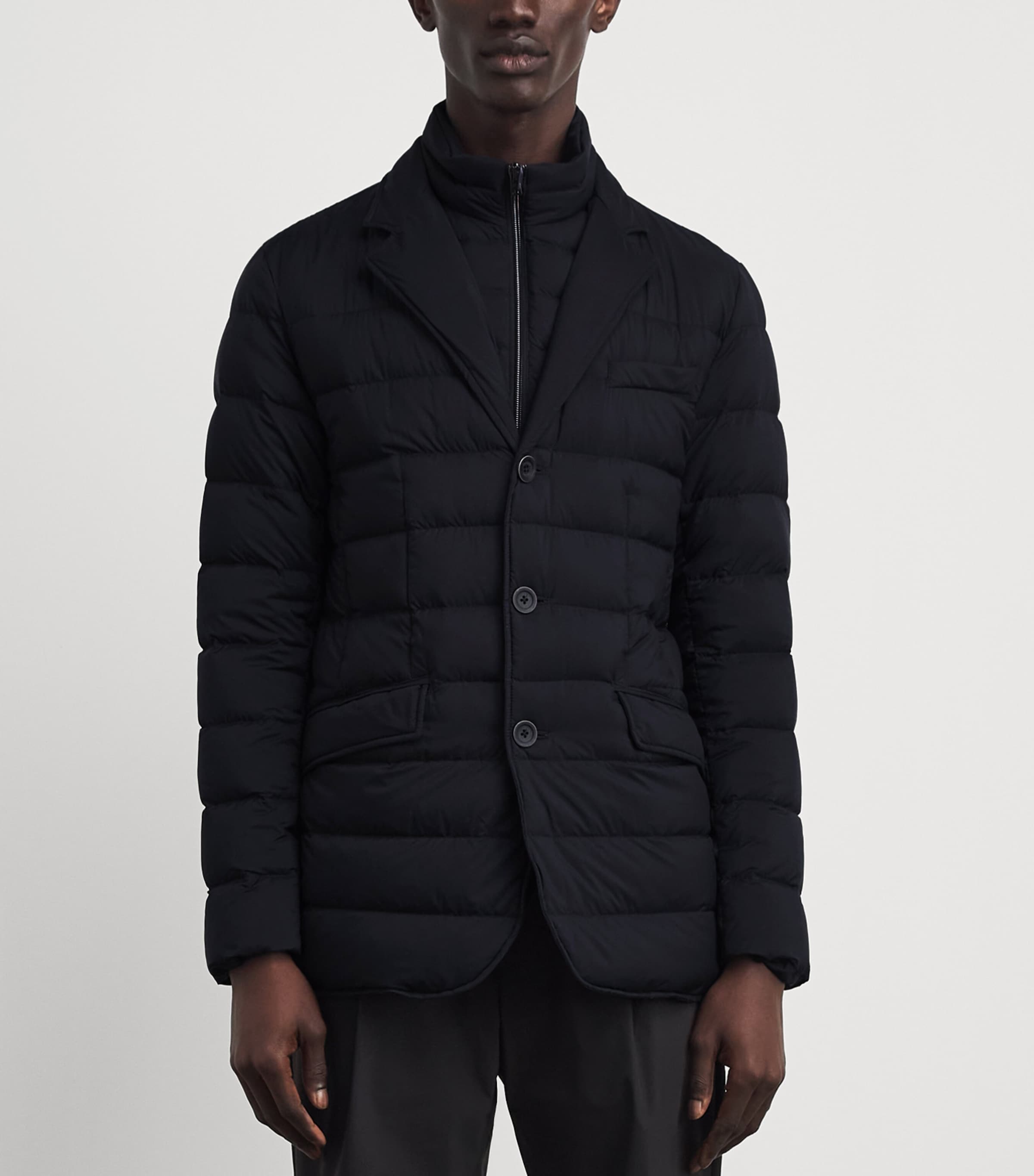 Herno Mens Down Quilted Puffer Jacket Black Image 4