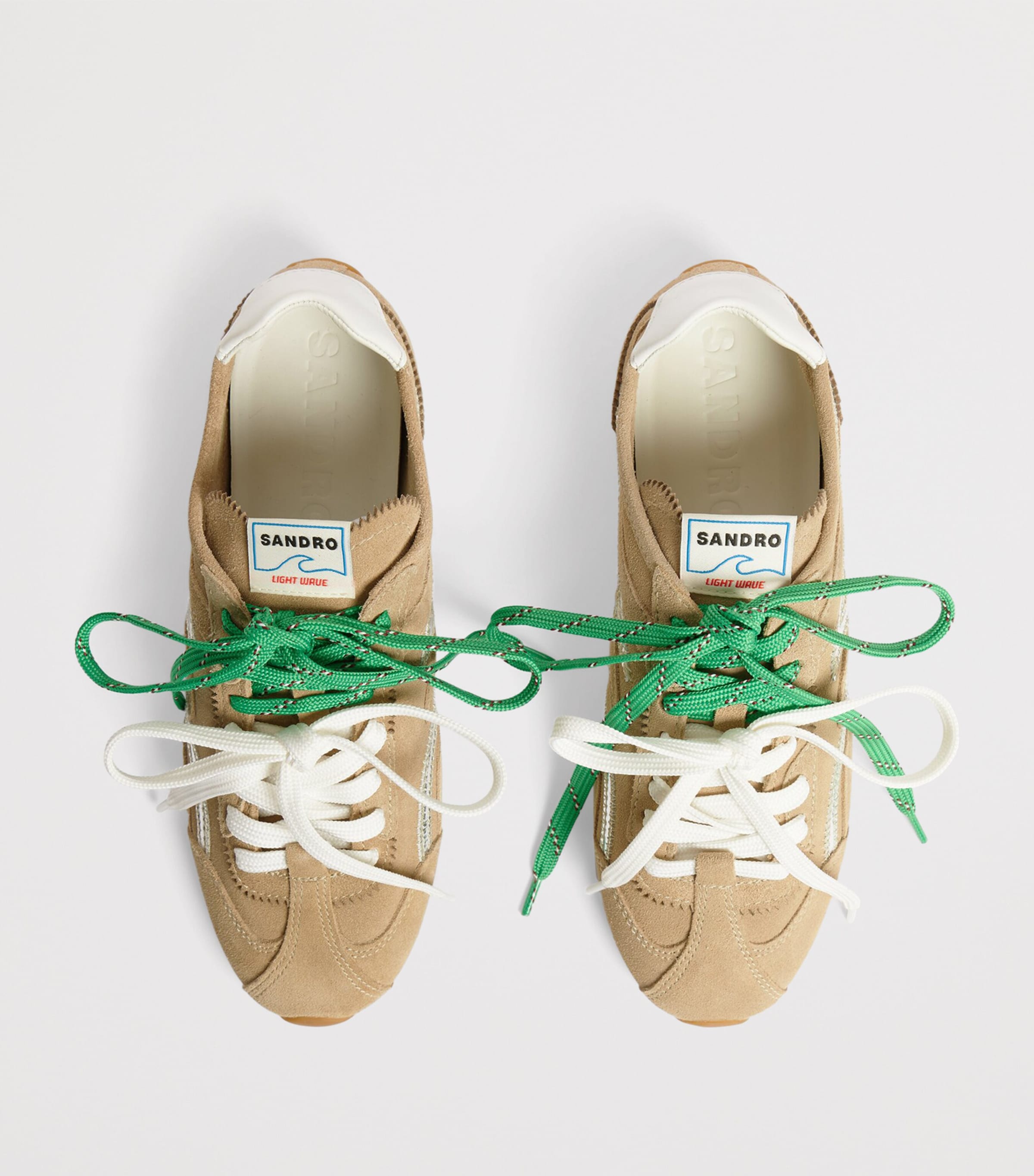 Sandro Paris Suede Light Wave Sneakers Beige Image 2