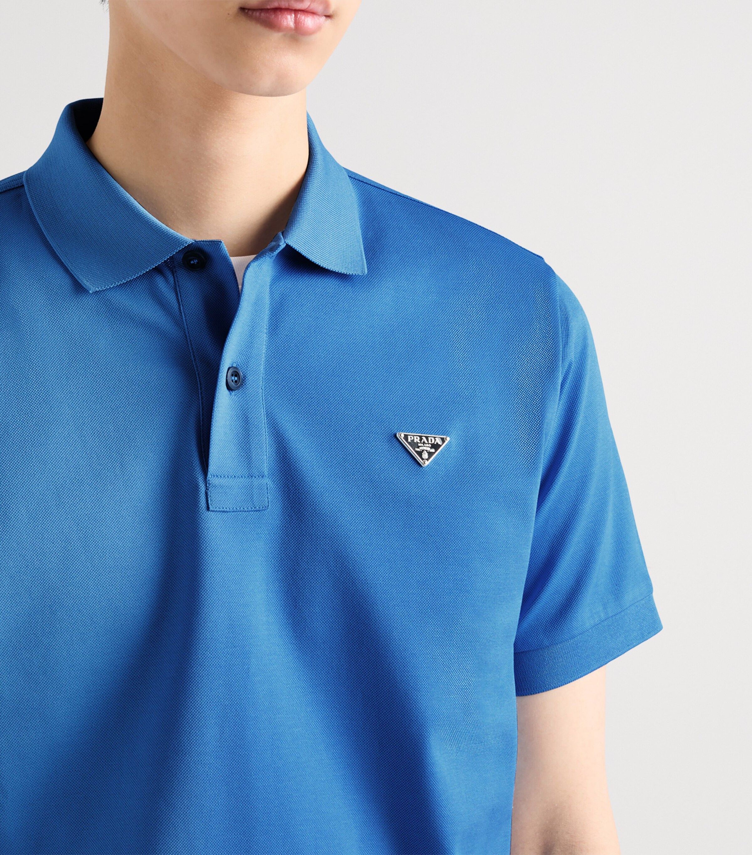 Prada Mens Cotton Piqué Polo Shirt Image 5