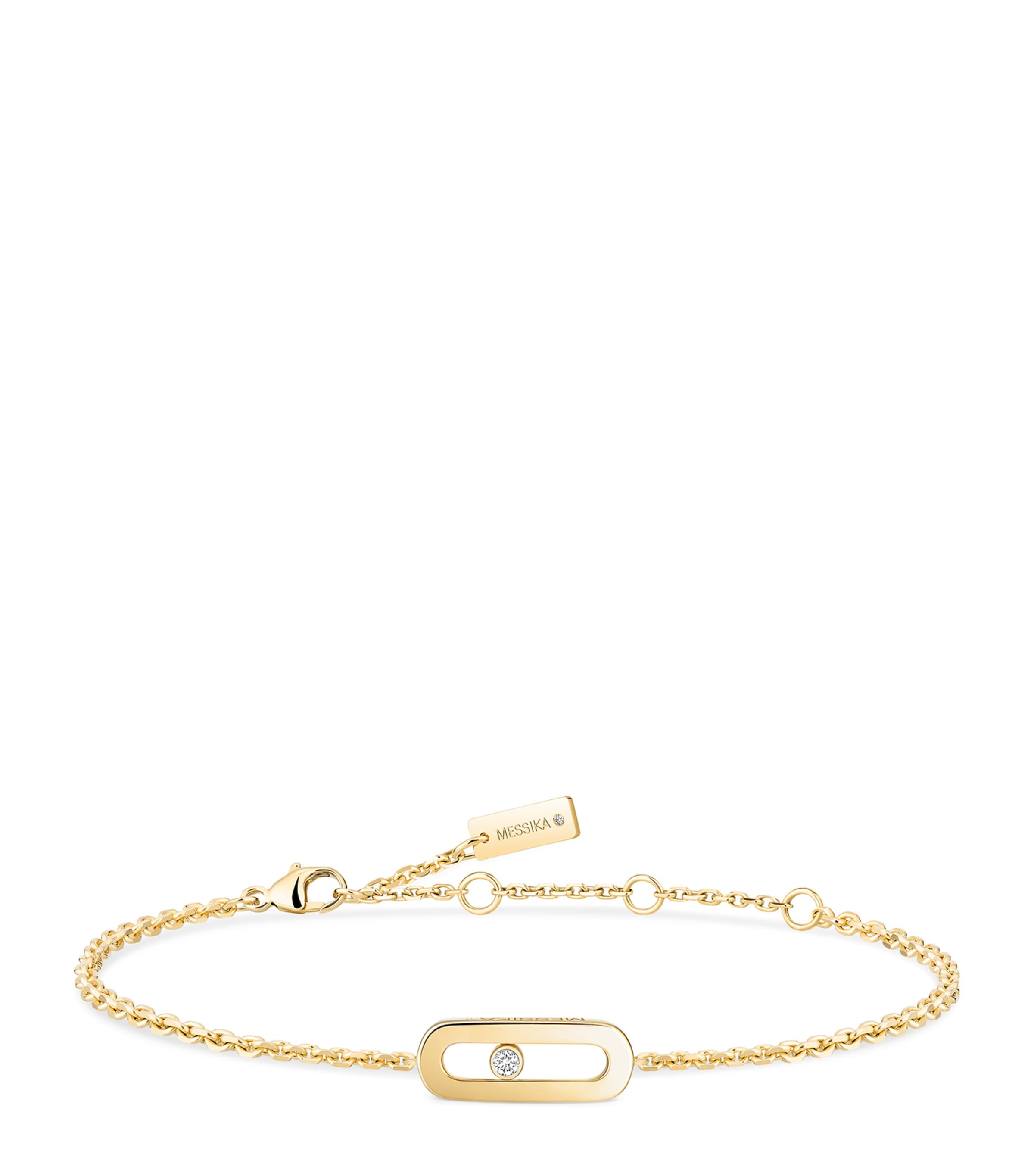 Messika Move Uno Yellow Gold and Diamond Chain Bracelet Yellow Gold Image 1
