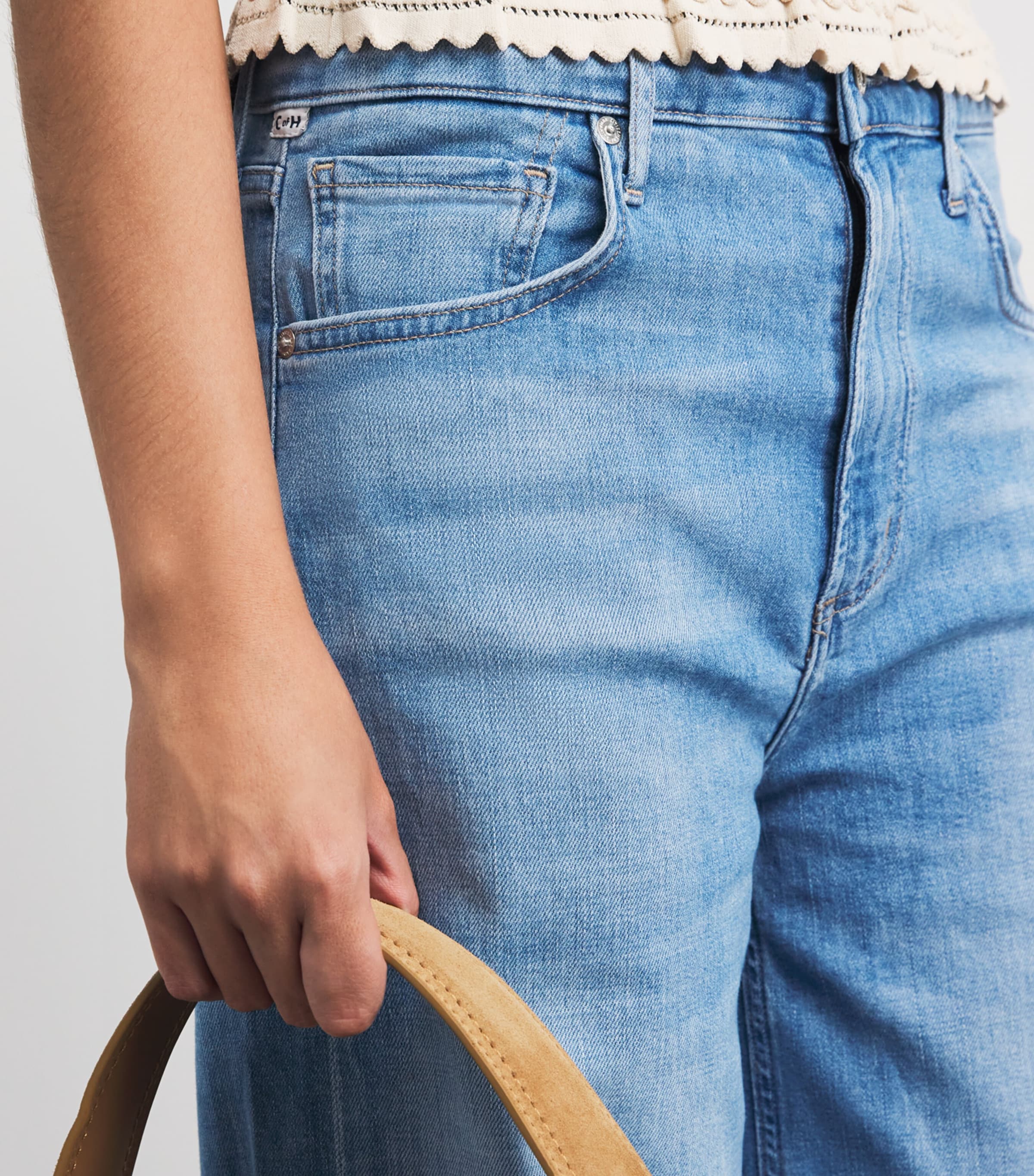 Citizens of Humanity Womens Cropped Lyra Wide-Leg Jeans Adnte Andante Image 3