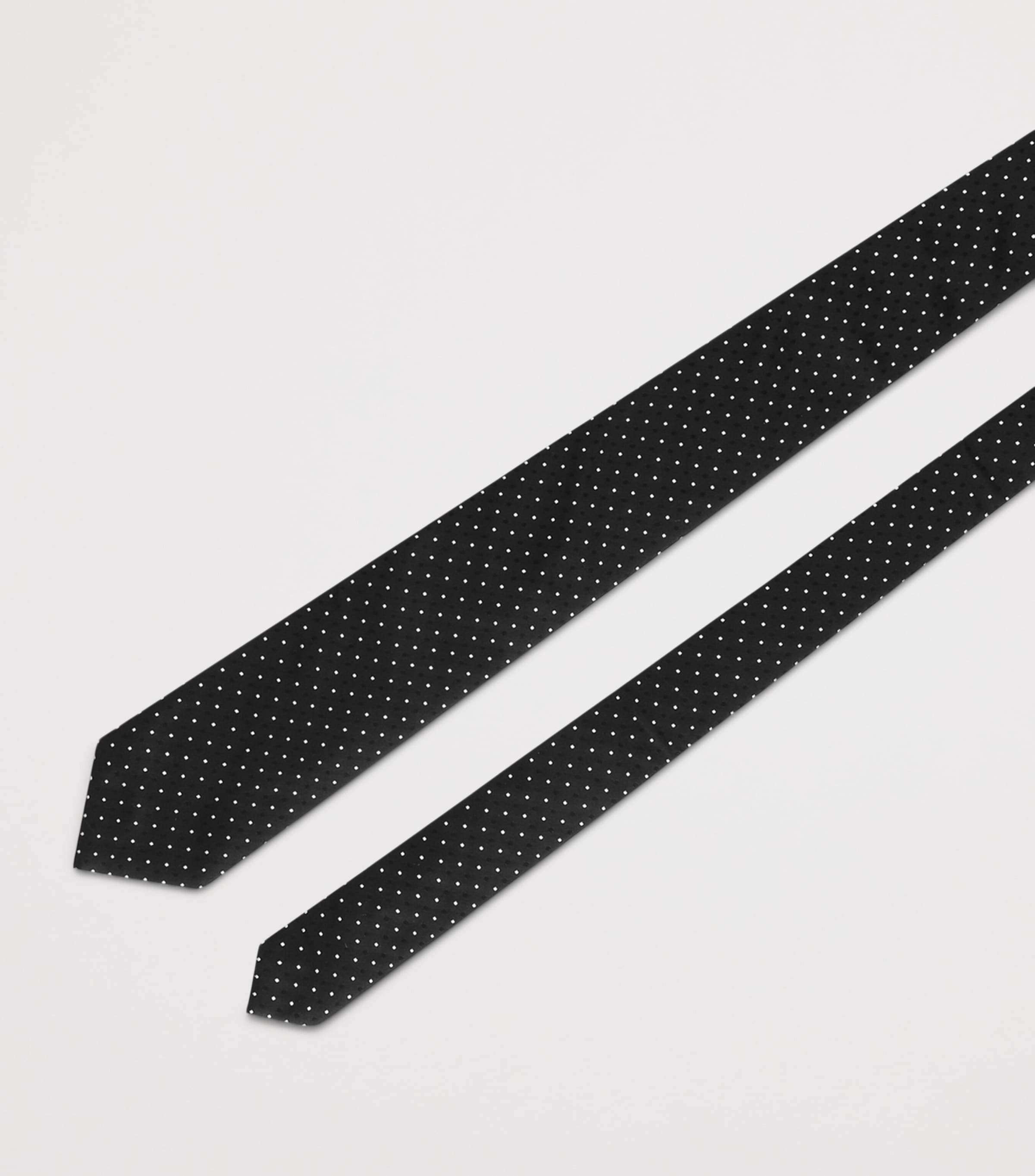 Silk Polka-Dot Tie N0000-BLACK Image 3