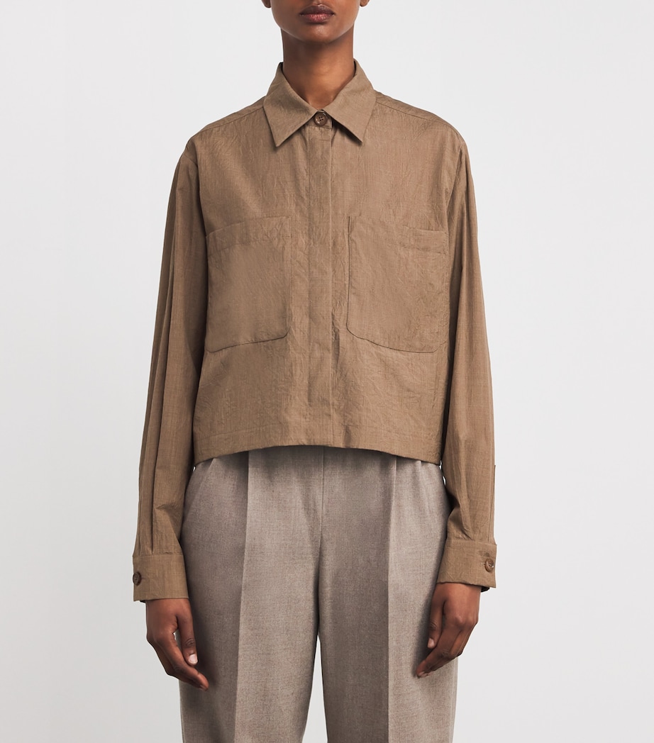 Wool Crinkled Overshirt HAZELNUT BROWN Image 3