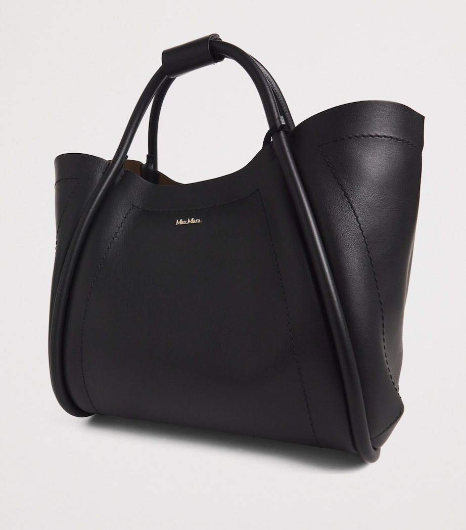 Small Leather Marine Top-Handle Bag BLACK Image 6