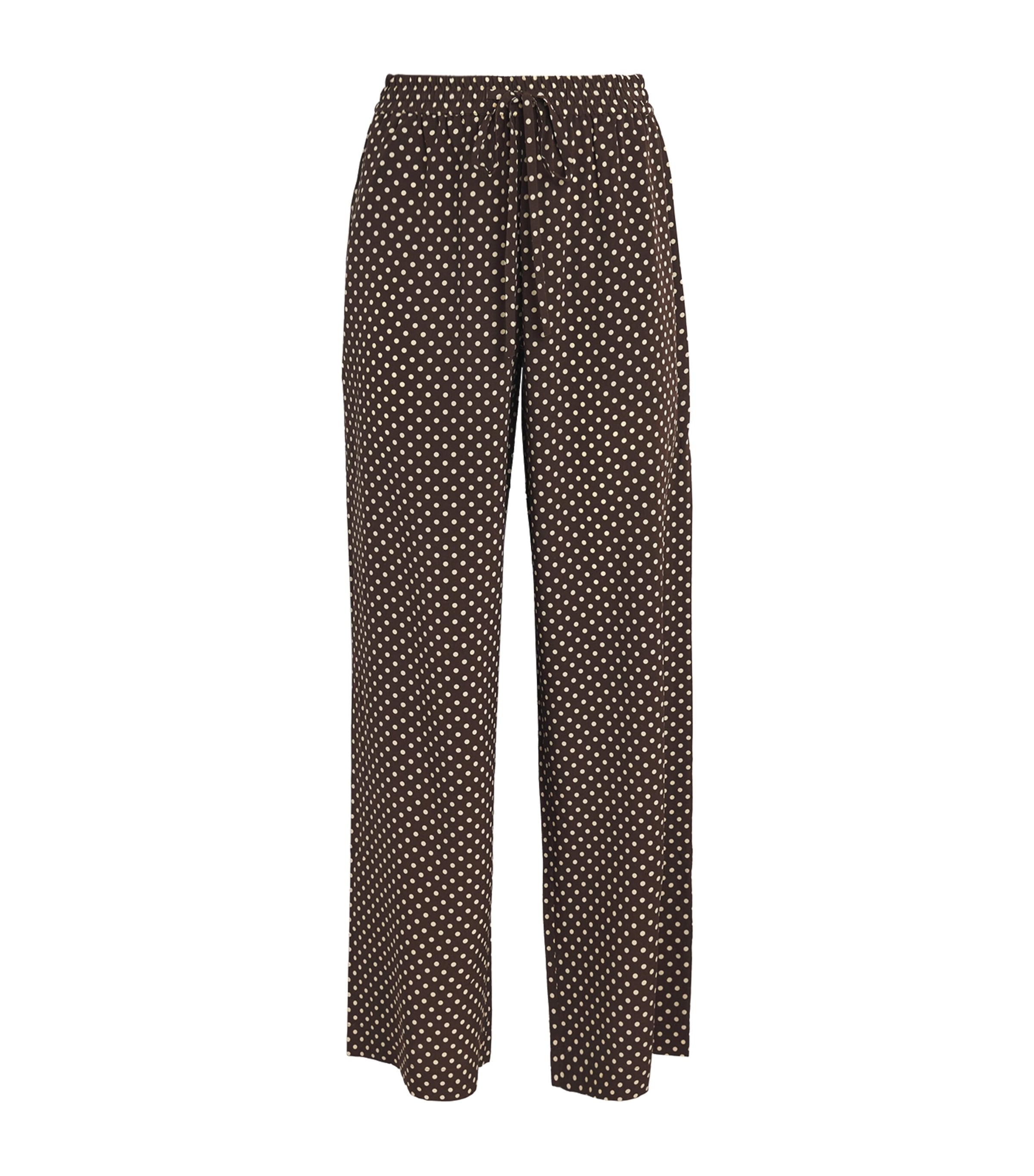 Matteau Womens Silk Wide-Leg Trousers Plka Dot Plk Chc Image 1