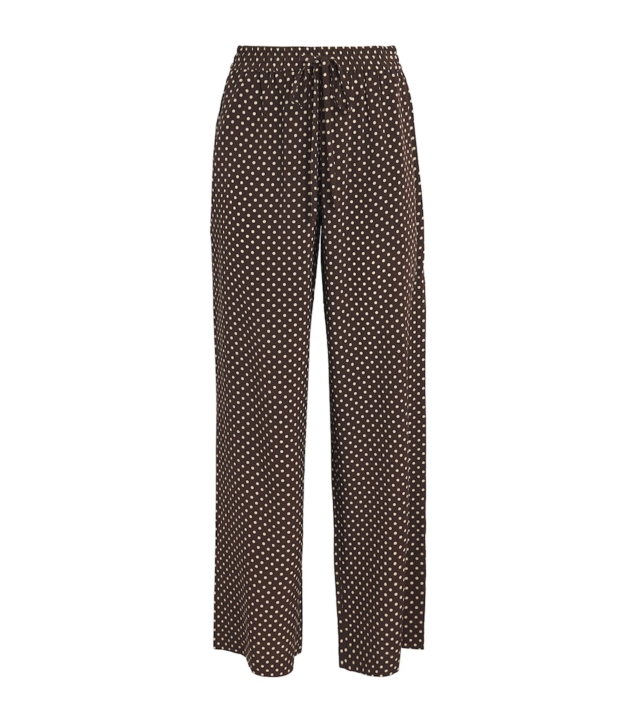 Matteau Womens Silk Wide-Leg Trousers Plka Dot Plk Chc Image 1