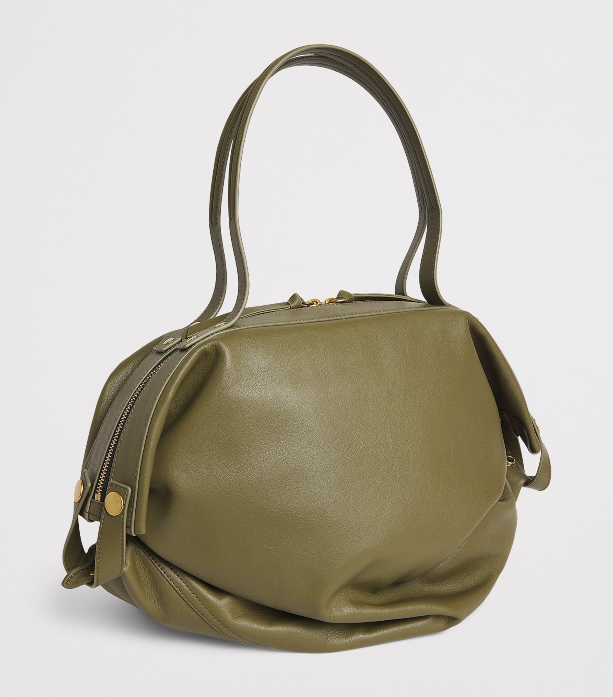 Large Leather Mara Holdall M409 KHAKI Image 3
