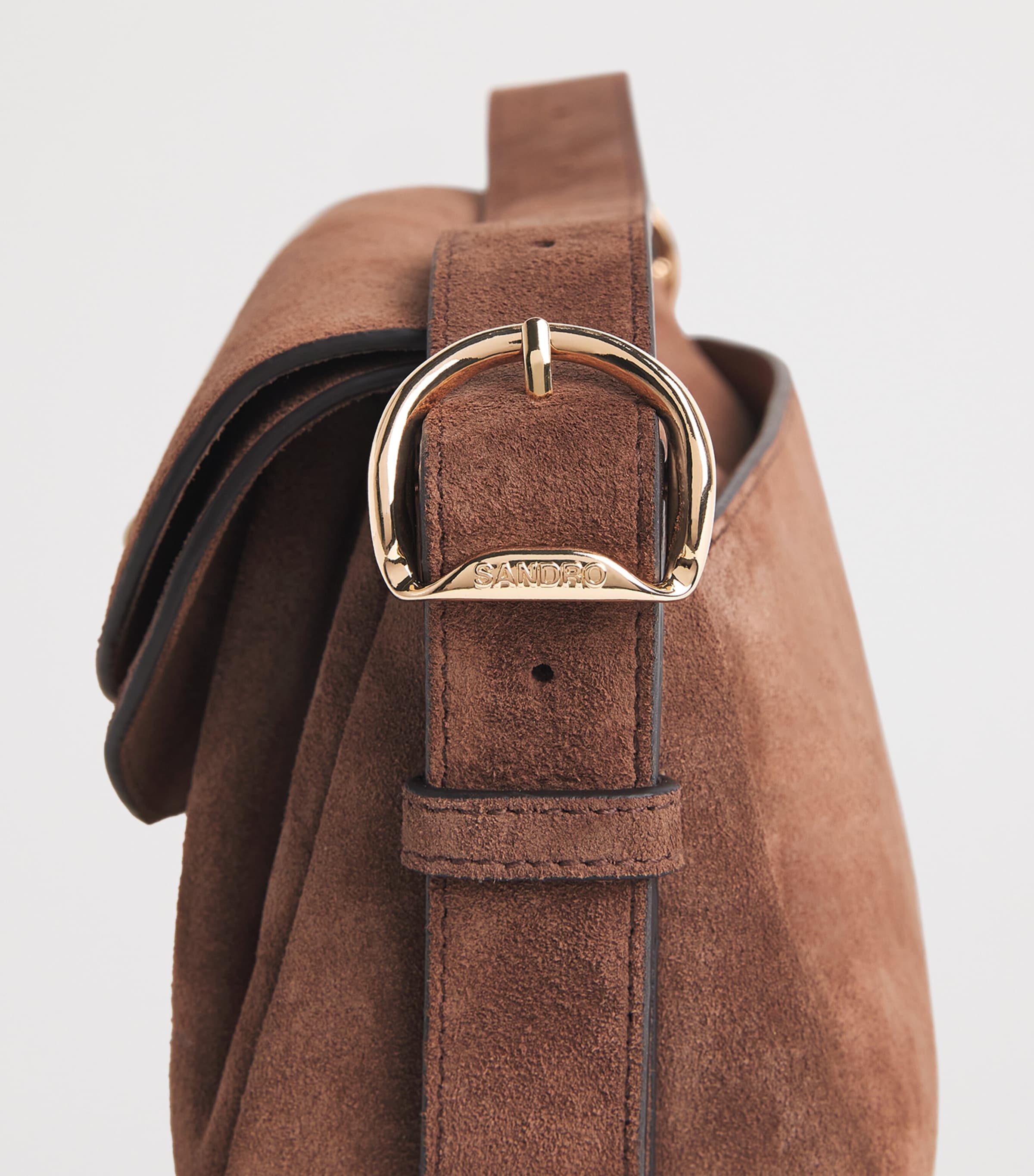 Sandro Paris Suede Le Mambo Shoulder Bag Brown Image 5