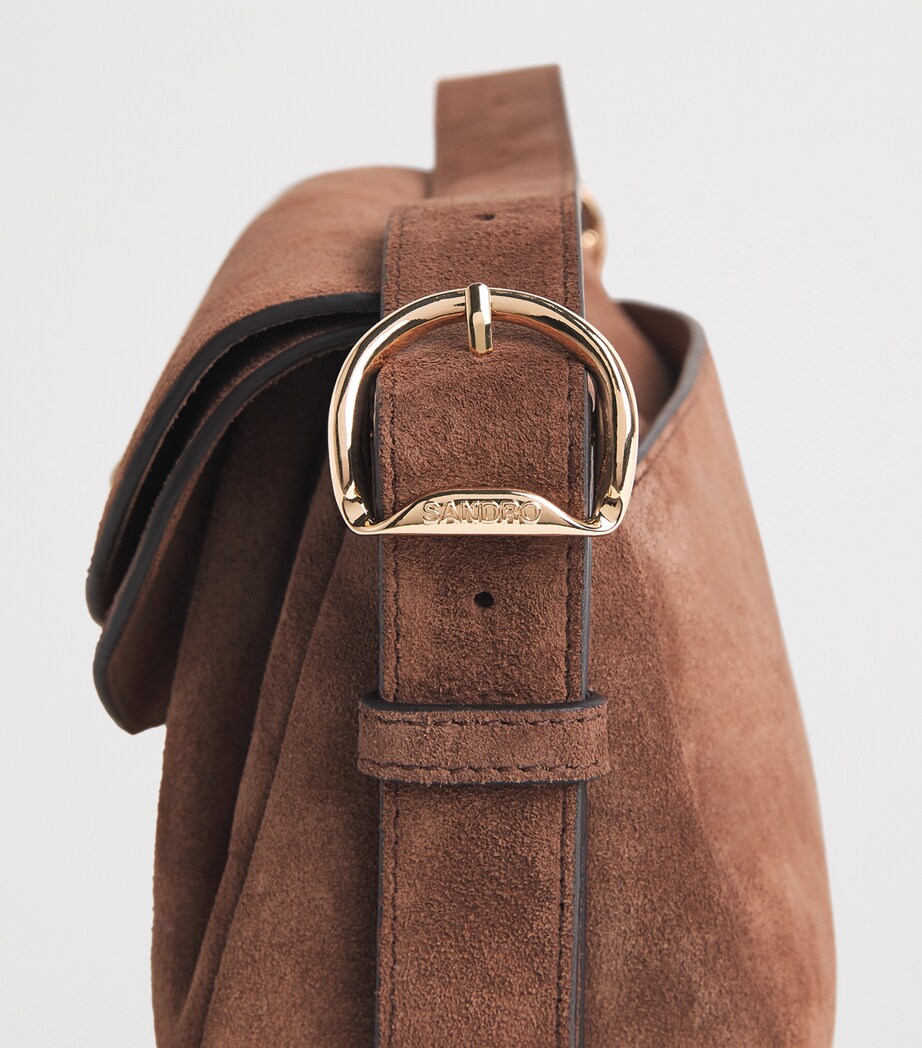 Sandro Paris Suede Le Mambo Shoulder Bag Brown Image 5