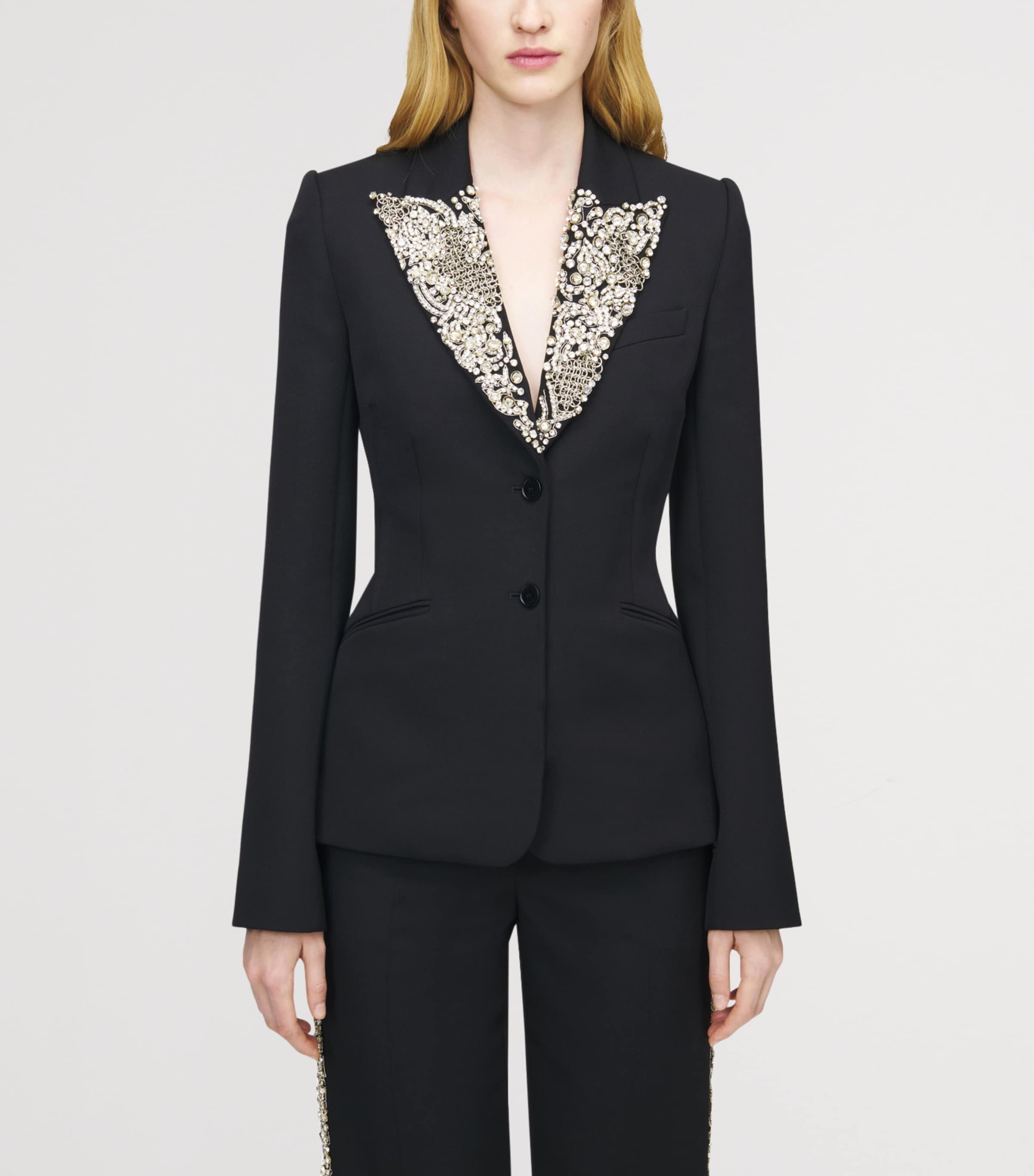 Wool Embellished Single-Breasted Jacket 1000 Image 5