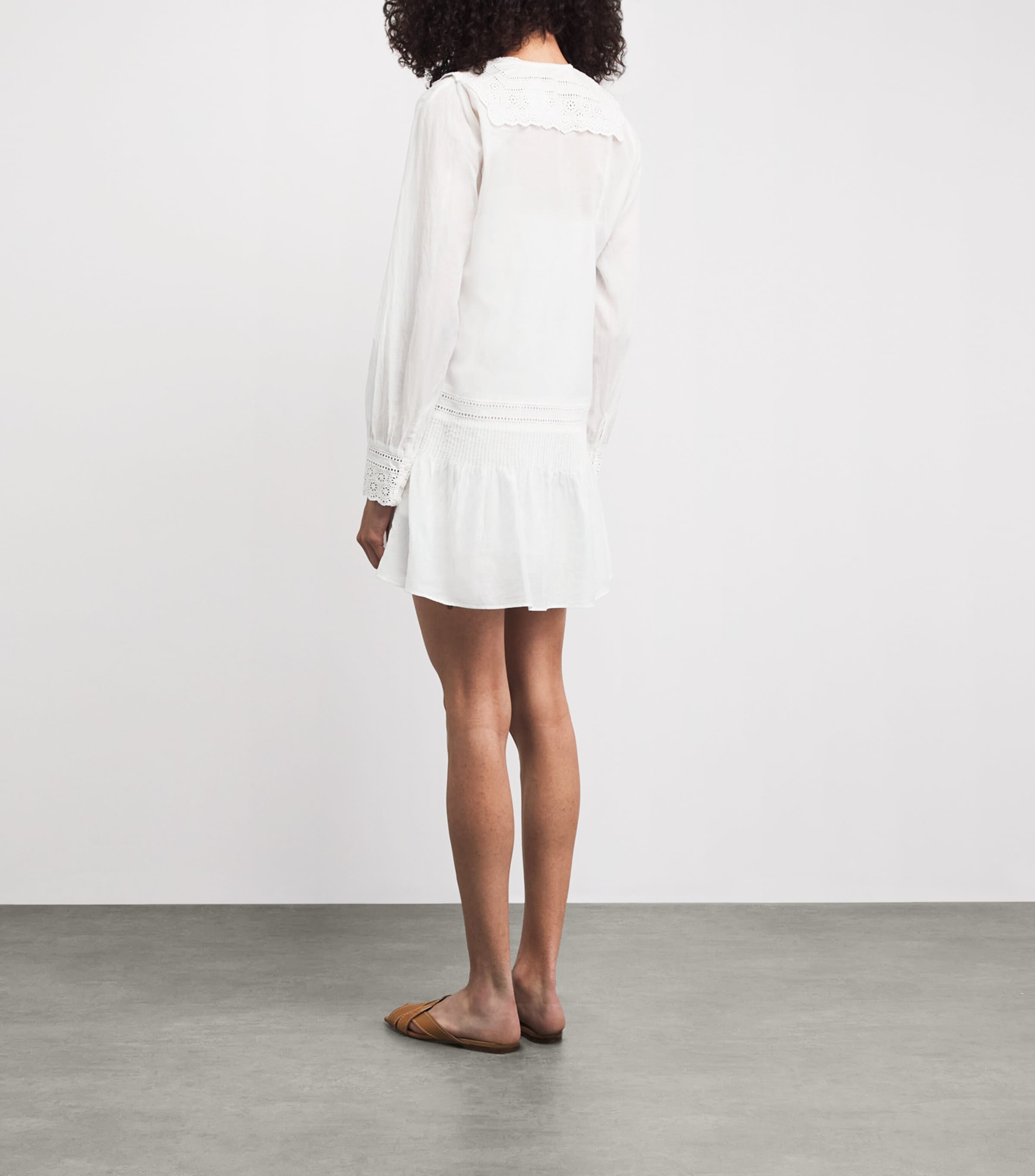 Veronica Beard Womens Maguerite Eyelet Mini Dress White Image 4