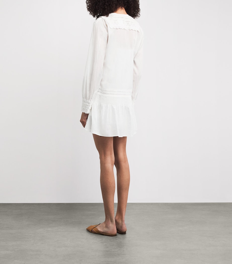 Veronica Beard Womens Maguerite Eyelet Mini Dress White Image 4