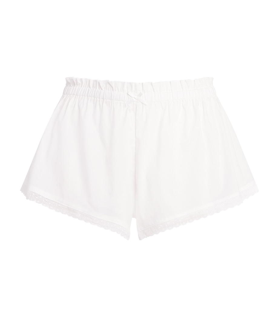 Skims Womens Cotton-Blend Poplin Apparel Shorts Snow Image 1