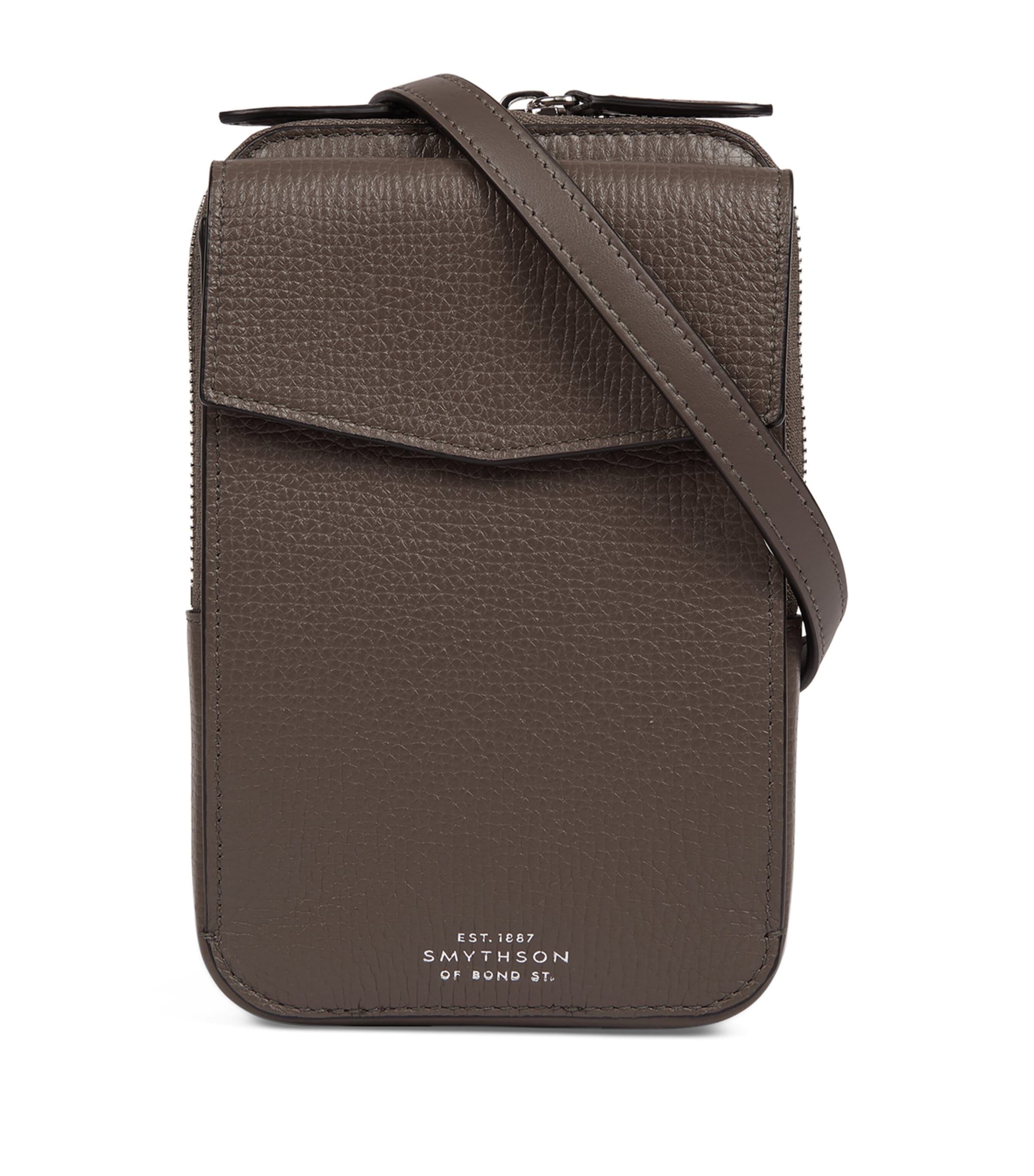 Smythson Ludlow Leather Cross-body Pouch In Brown