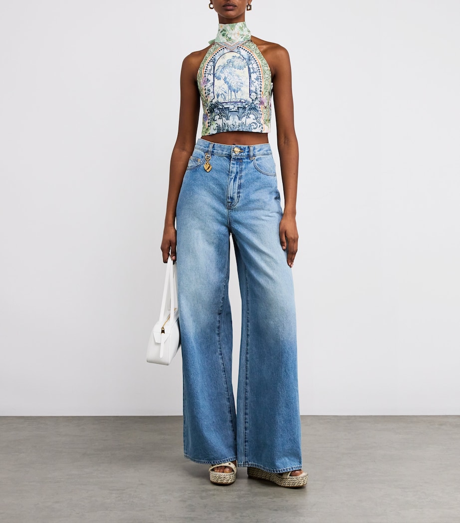 Linen Jardim Party Halterneck Top JARDPART Image 2