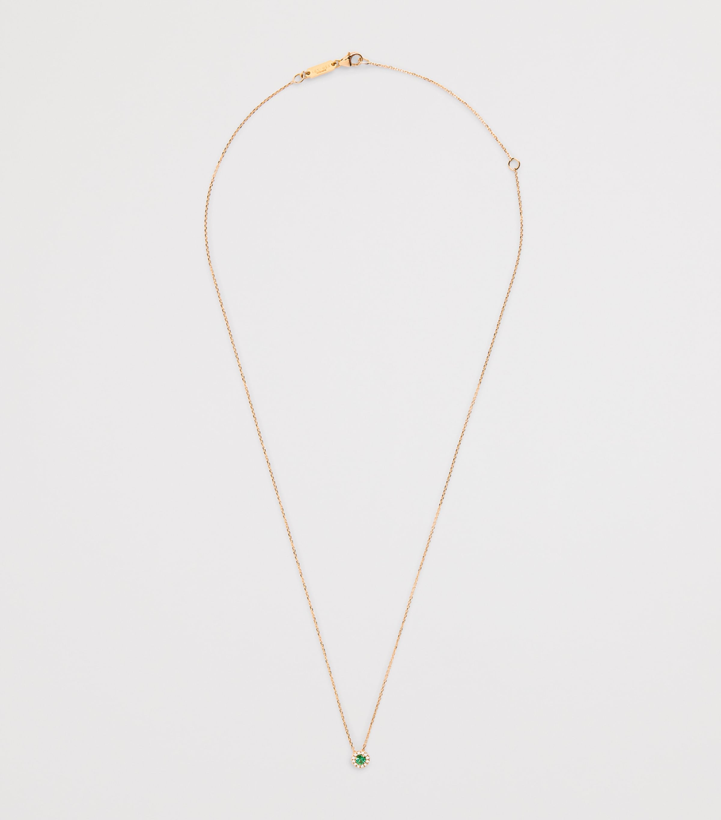 Yellow Gold, Diamond and Emerald Bold Necklace 18K YG/EMER Image 3