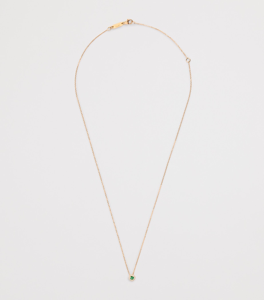 Yellow Gold, Diamond and Emerald Bold Necklace 18K YG/EMER Image 3